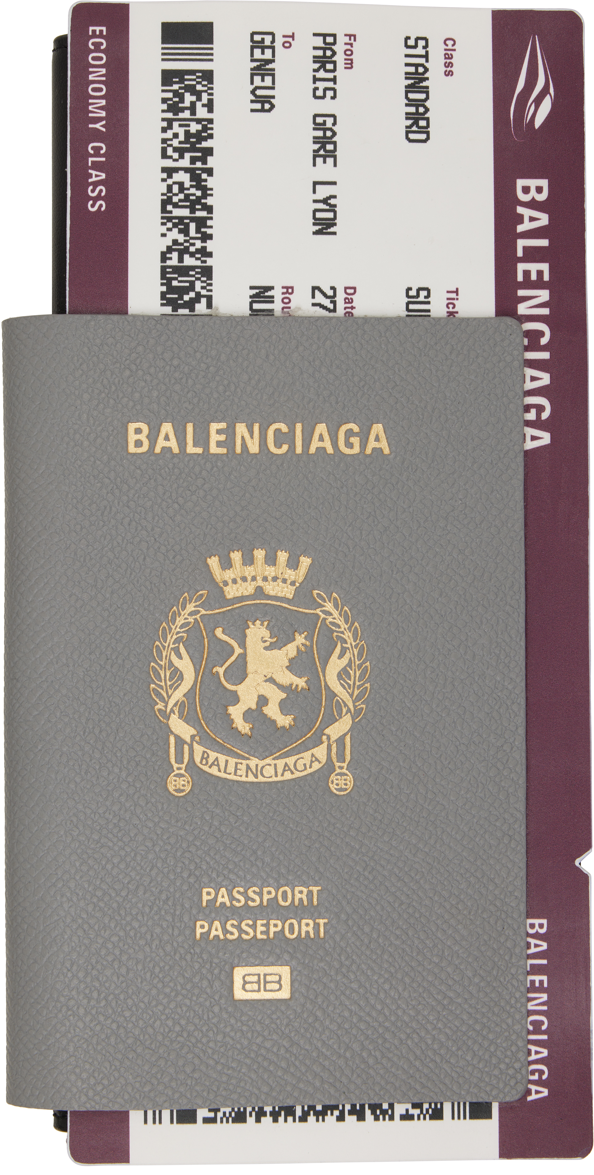 Balenciaga: グレー 1 Ticket Passport 長財布 | SSENSE 日本
