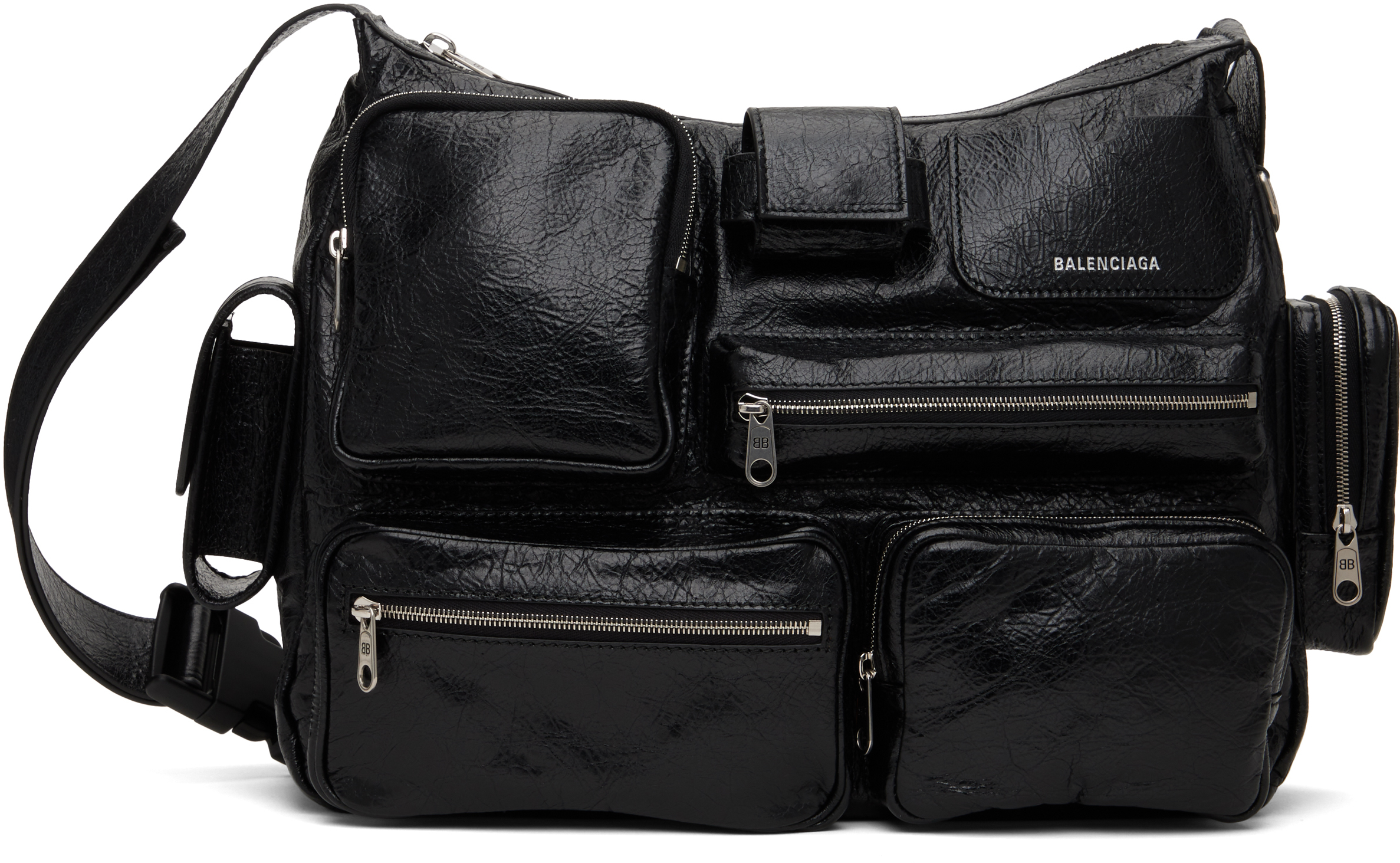 Balenciaga: ブラック Superbusy メッセンジャーバッグ | SSENSE 日本