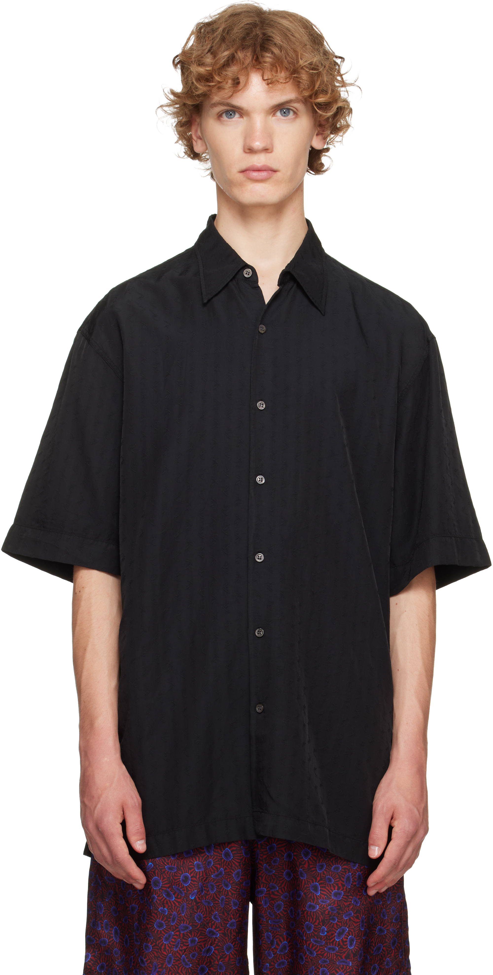 Dries Van Noten: Black Floral Shirt | SSENSE