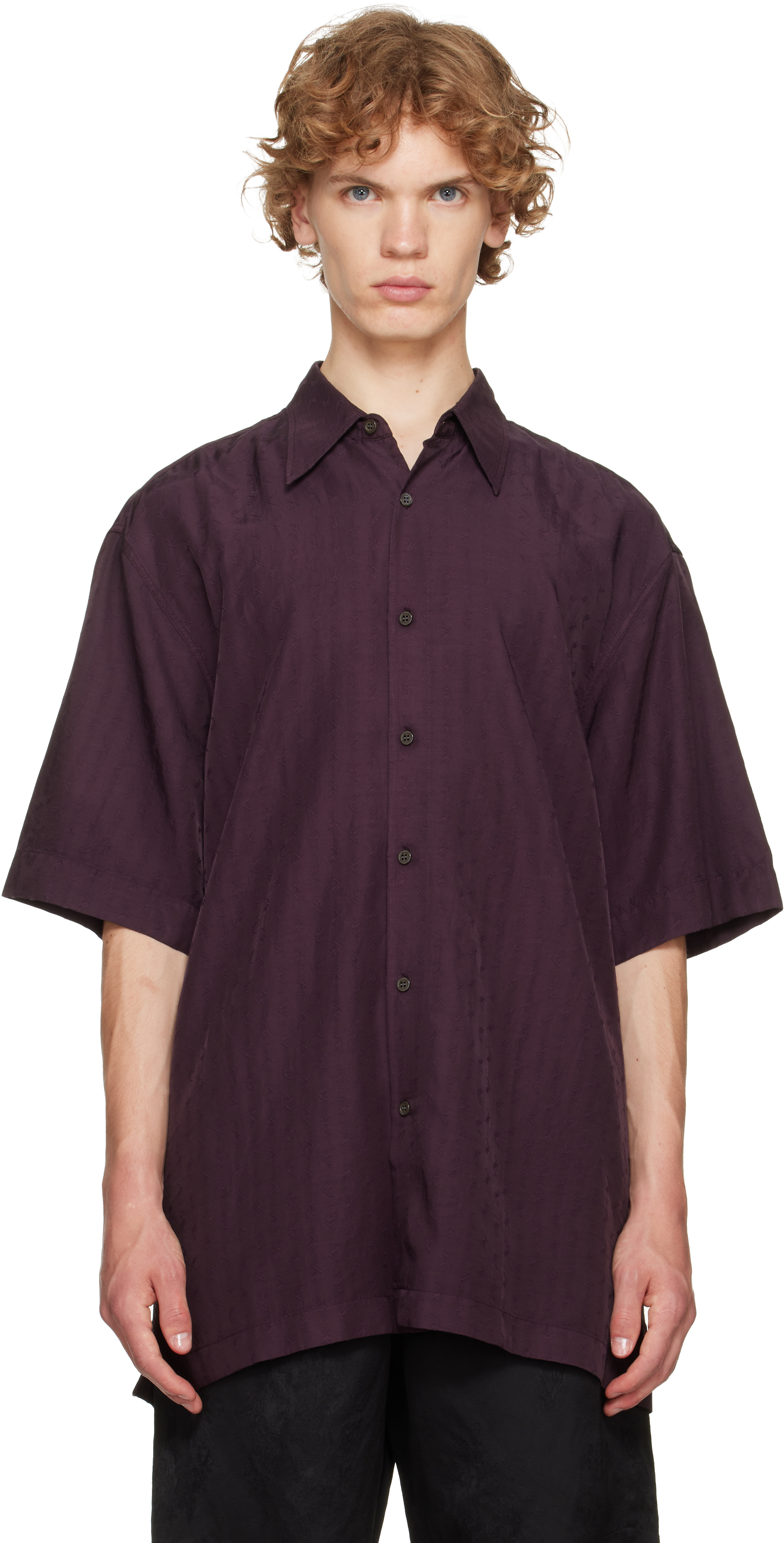 burgundy floral dress shirt Men's Burgundy/White/Lilac Short Sleeve Floral Dress Shirt