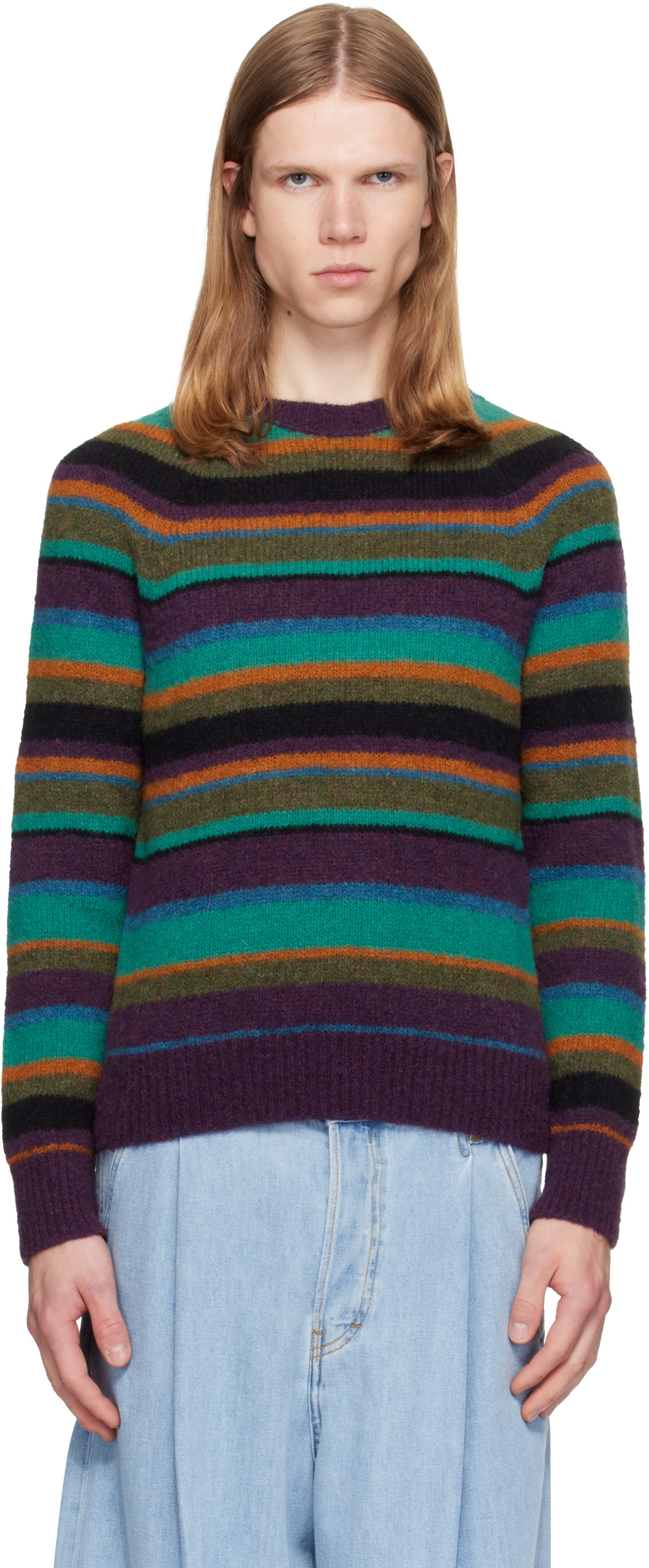 Dries Van Noten ボーダーニット size M Dries Van Noten: マルチカラー ボーダー アルパカ セーター | SSENSE 日本