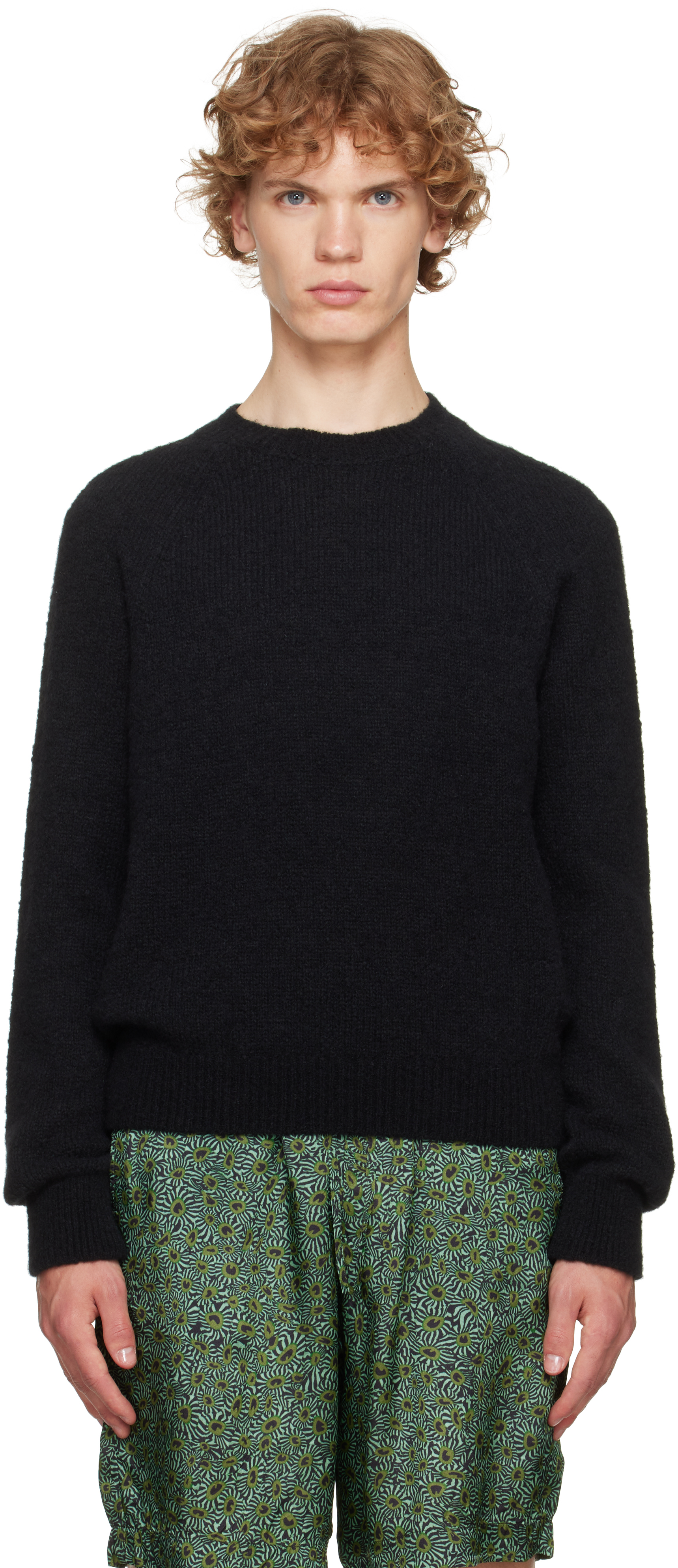 Dries Van Noten: Black Alpaca Sweater | SSENSE