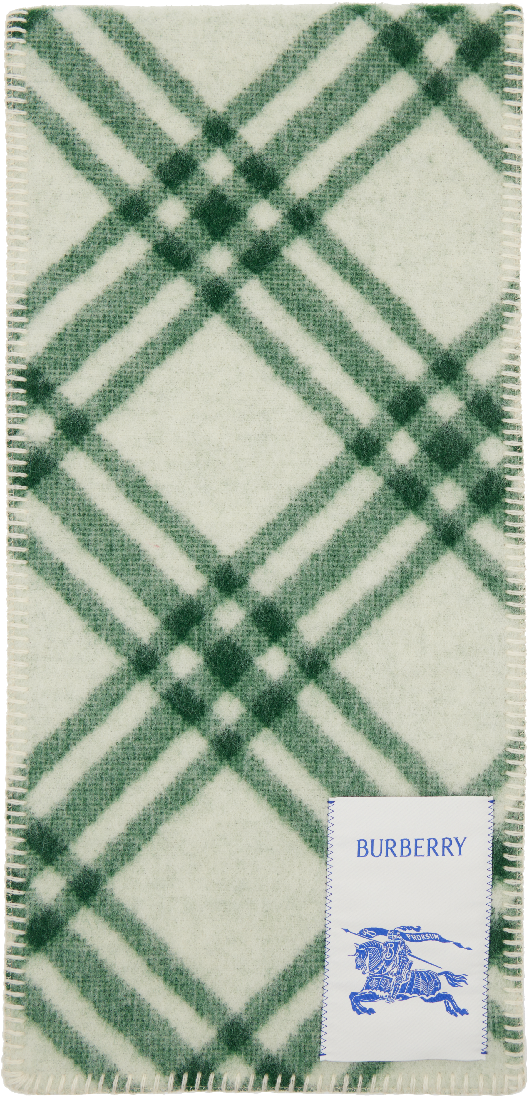 Green Sciarpa Burberry Prezzo Outlet Burberry Green Wool Wide
