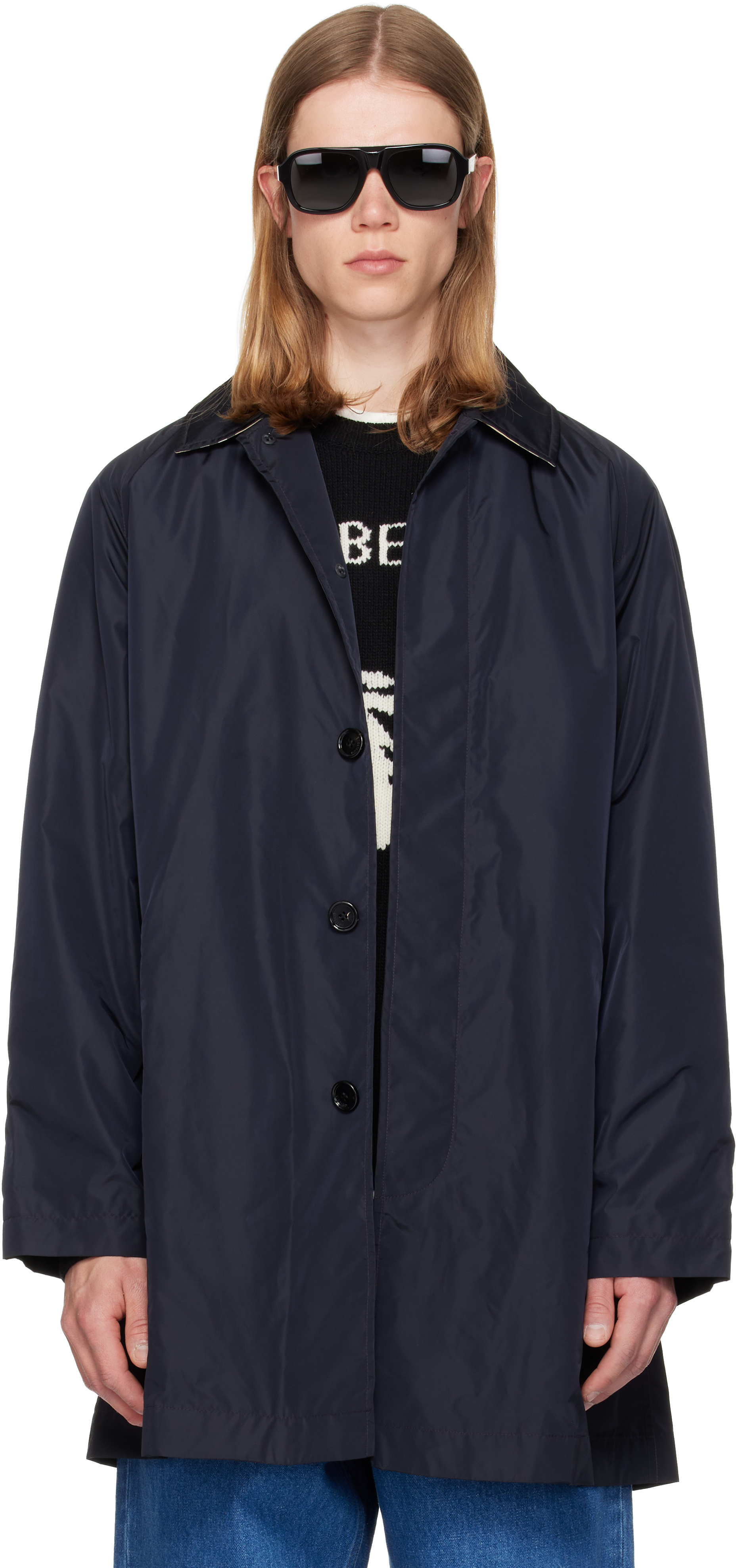 Burberry: ネイビー Ridgewood コート | SSENSE 日本