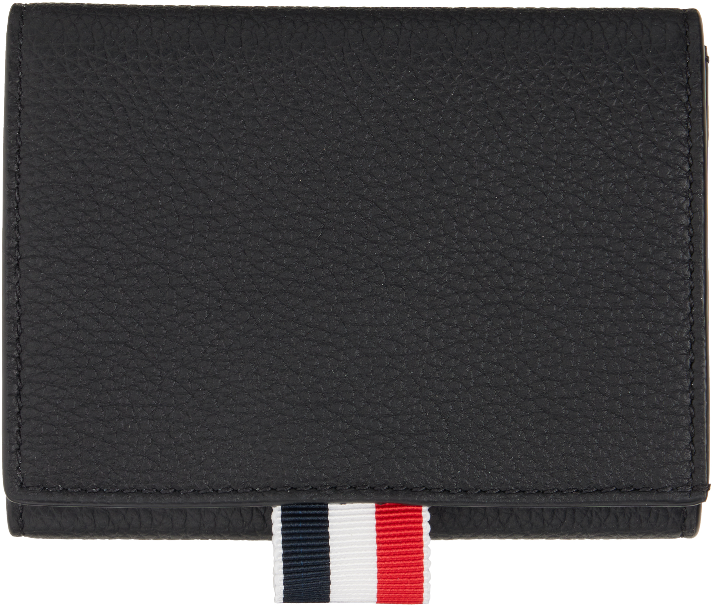 Thom Browne: ブラック ソフト ペブルグレイン 三つ折り 札入れ 