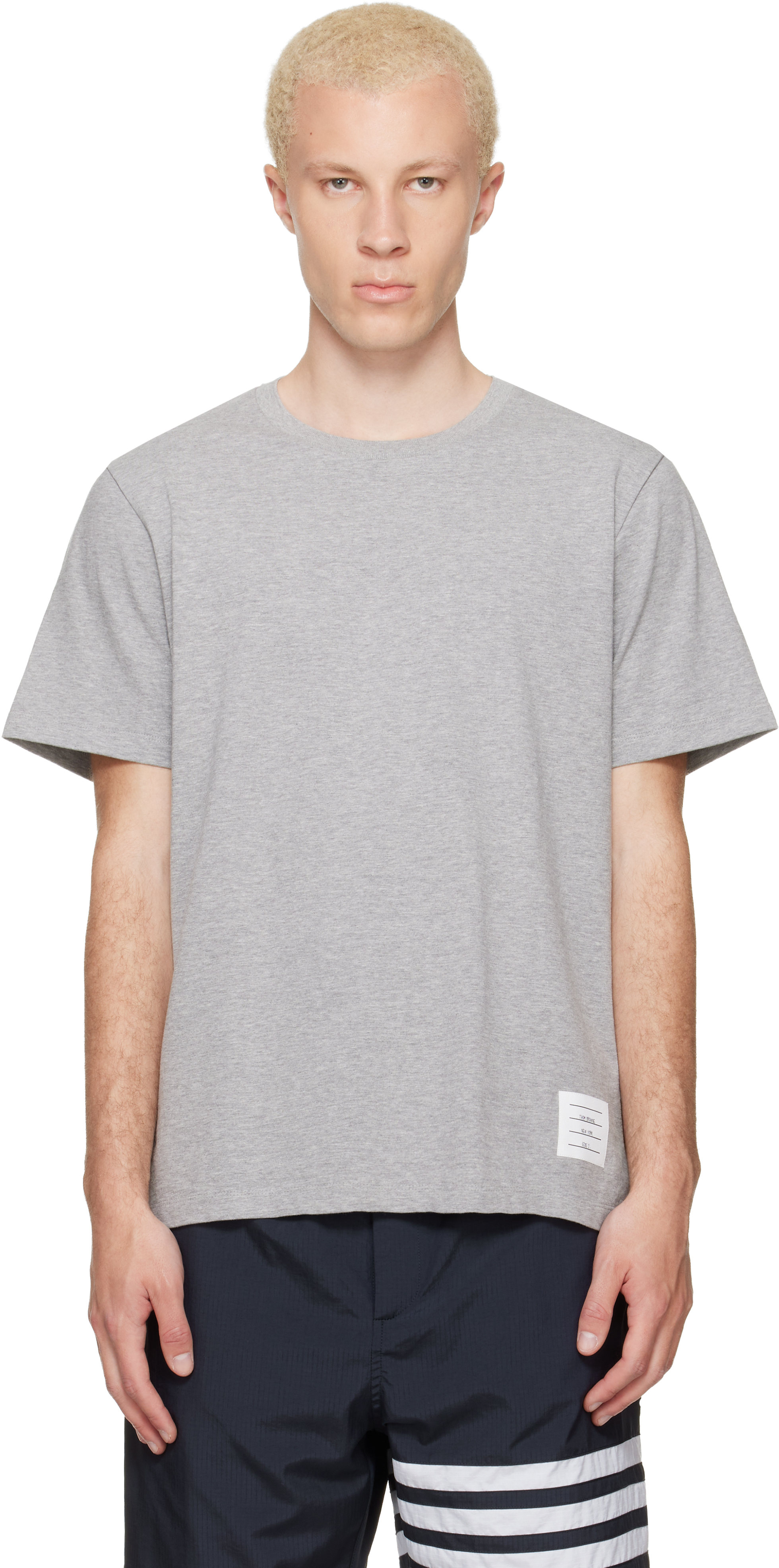 Thom Browne: グレー リラックス ジャージ Tシャツ | SSENSE 日本