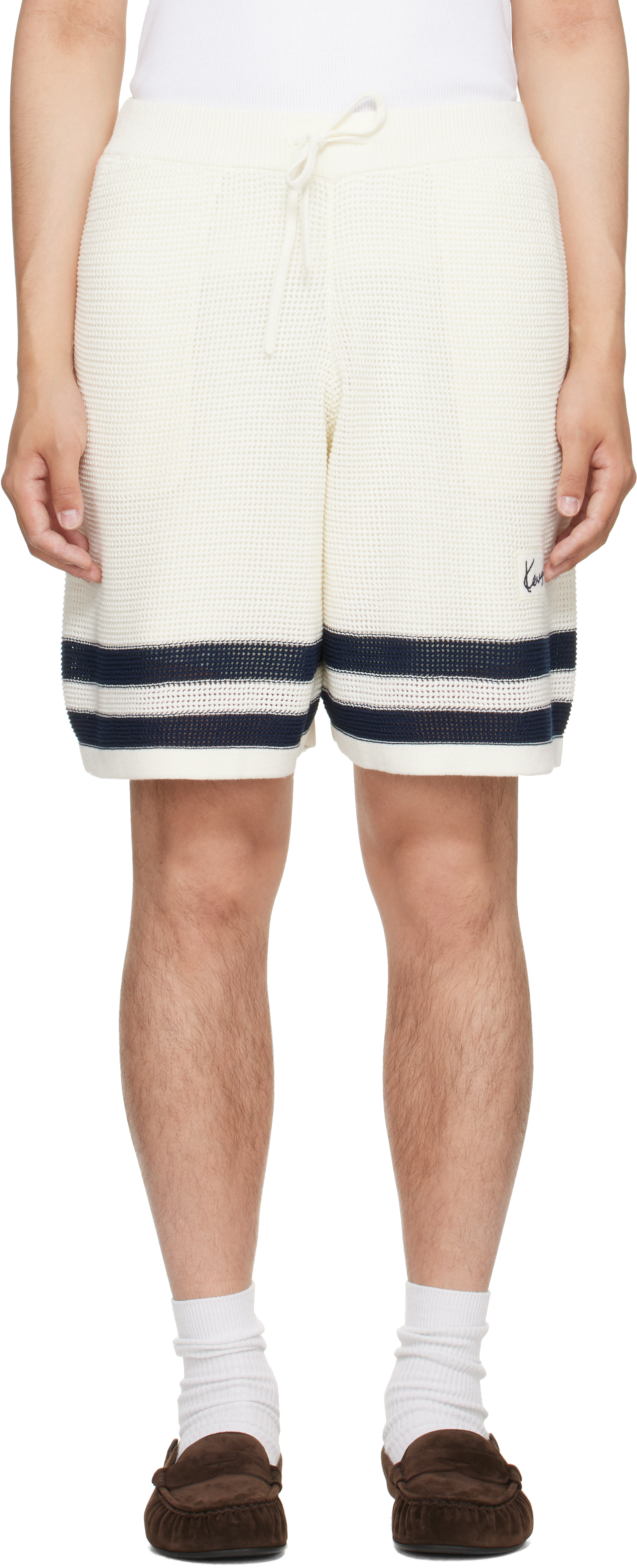 パンツ OFF-WHITE MARBLE MESH SHORTS Kenzo: Off-White Kenzo Paris Mesh Shorts | SSENSE