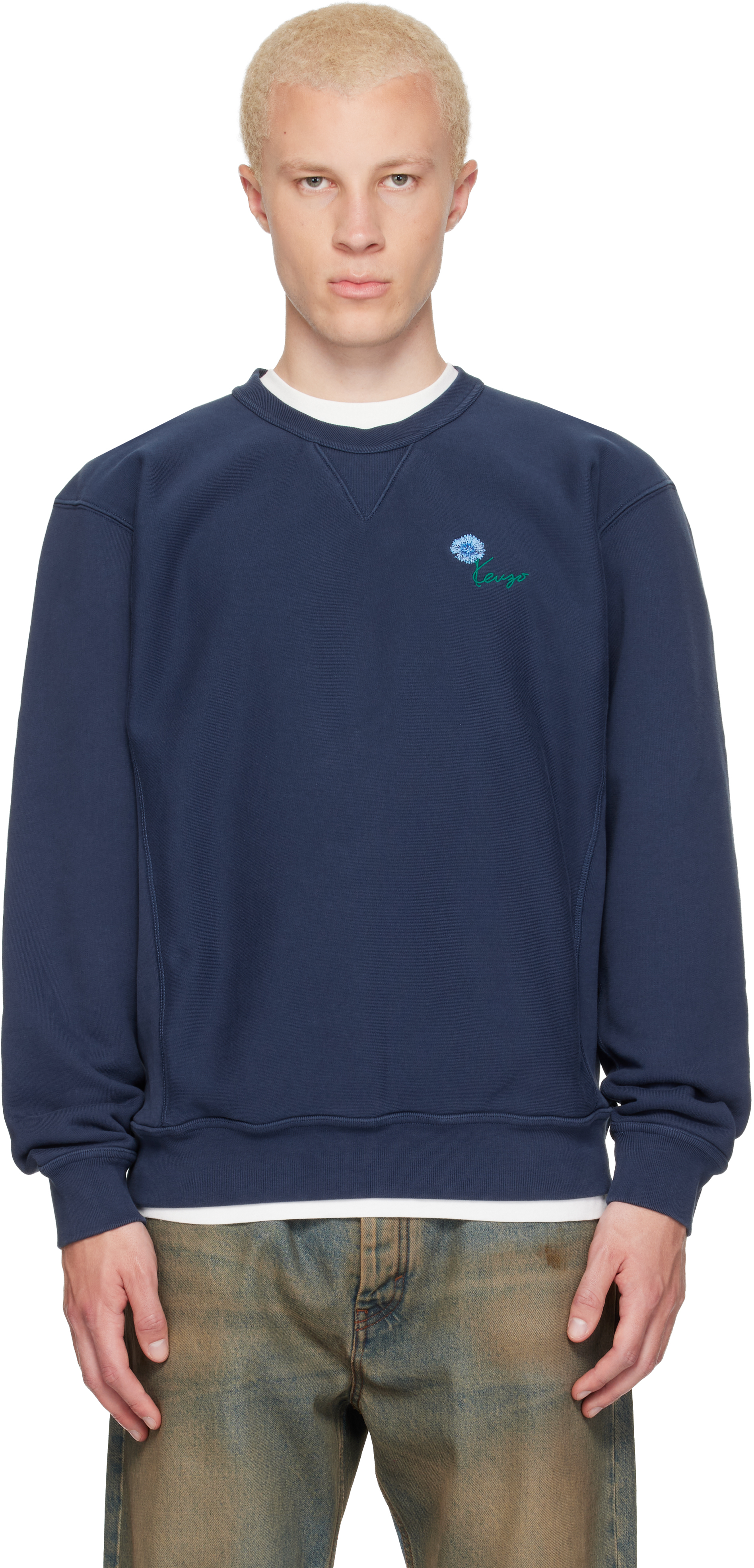 KENZO クルーネックスウェット フラワー ネイビー XXL KENZO（ケンゾー 