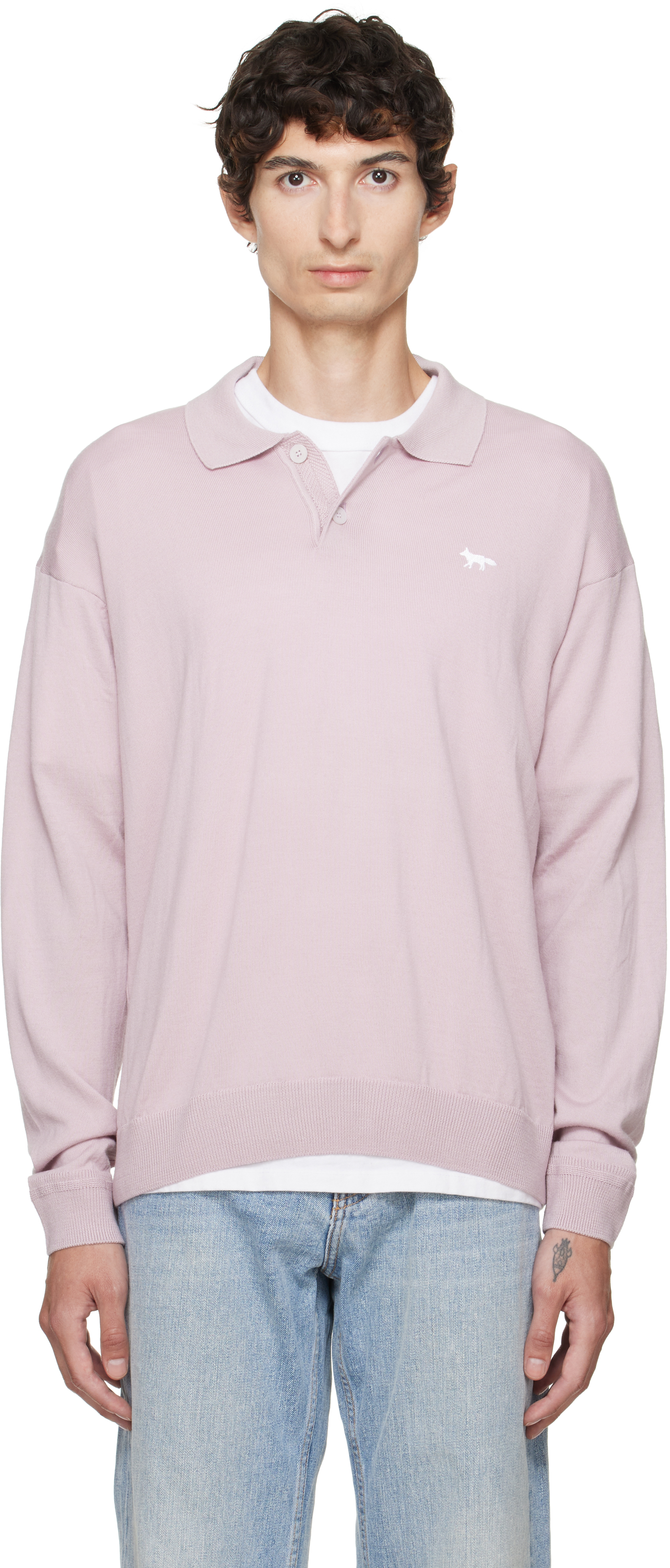 Maison Kitsuné: Purple Profile Fox Comfort Polo | SSENSE 日本