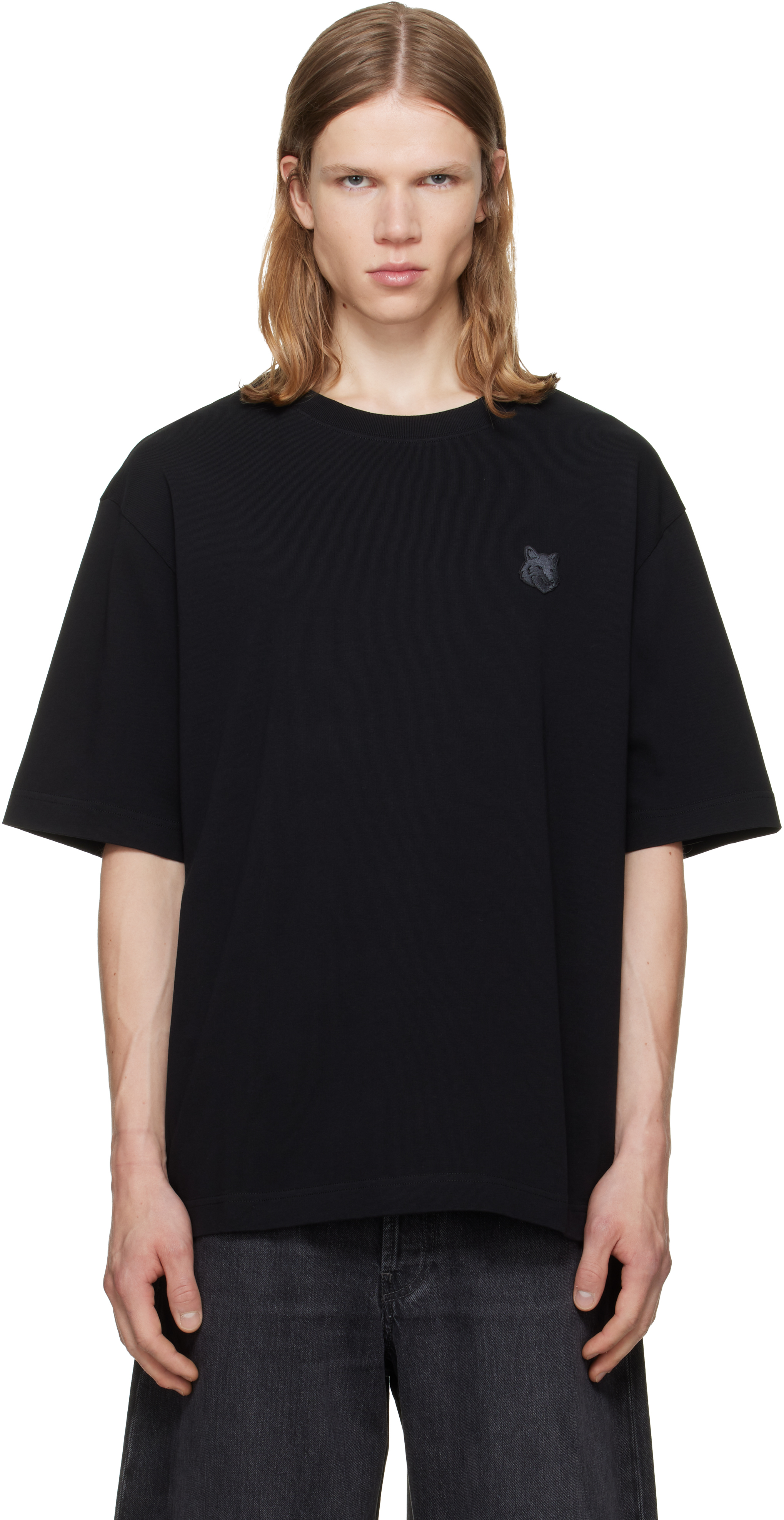 Maison Kitsuné: Black Fox Head Oversize T-shirt | SSENSE