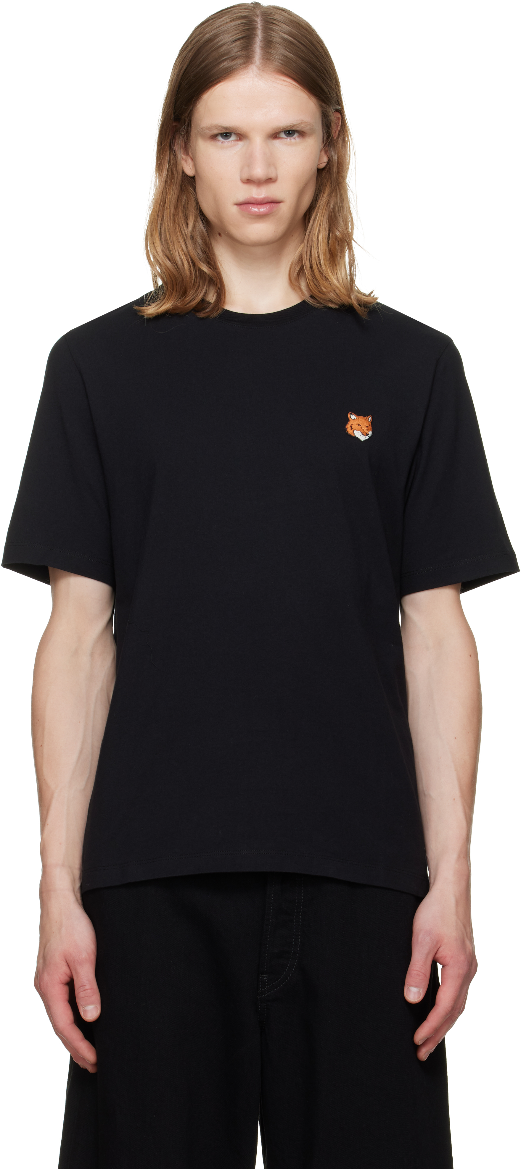 Maison Kitsuné: ブラック フォックスヘッド レギュラー Tシャツ