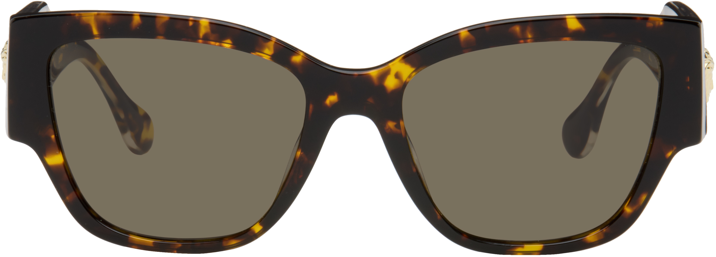 Versace Sunglasses BROWN Tortoiseshell Classic‎ Luxe Designer Round Cat Eye $800 VERSACE Vintage Sunglasses Gold Medusa Round Tortoise Brown  main image 3