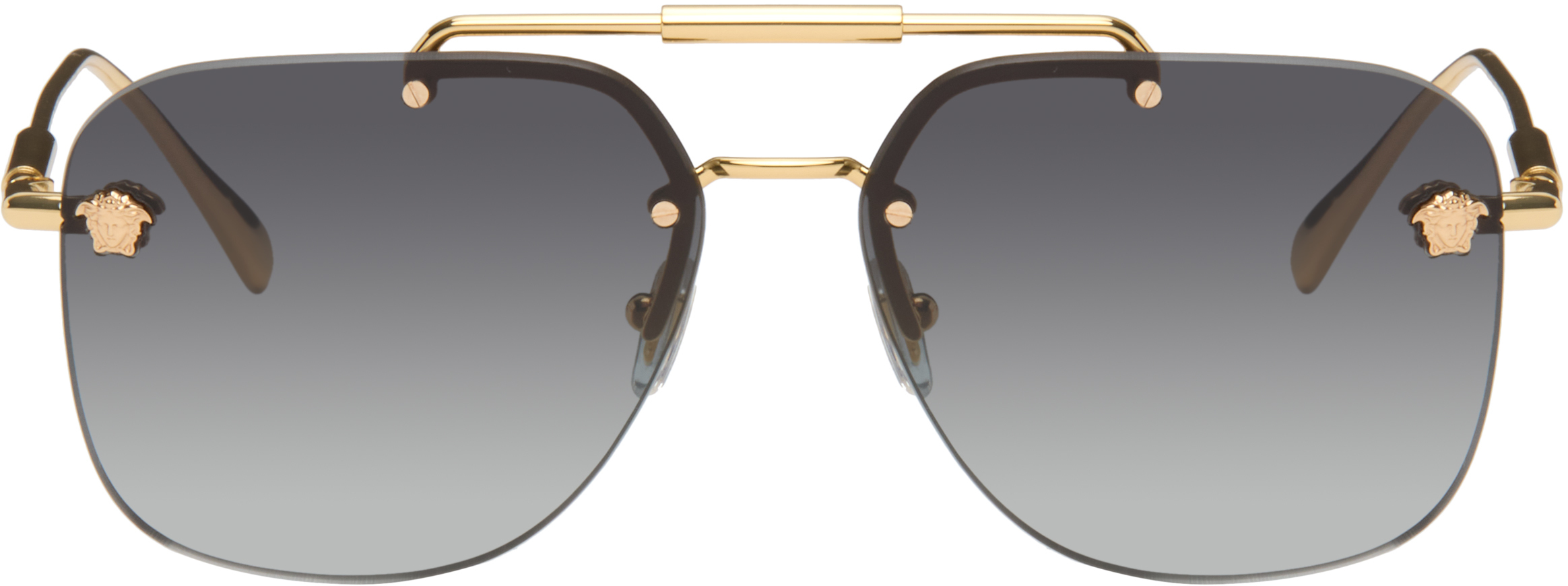 Versace: Gold Medusa Pilot Sunglasses | SSENSE