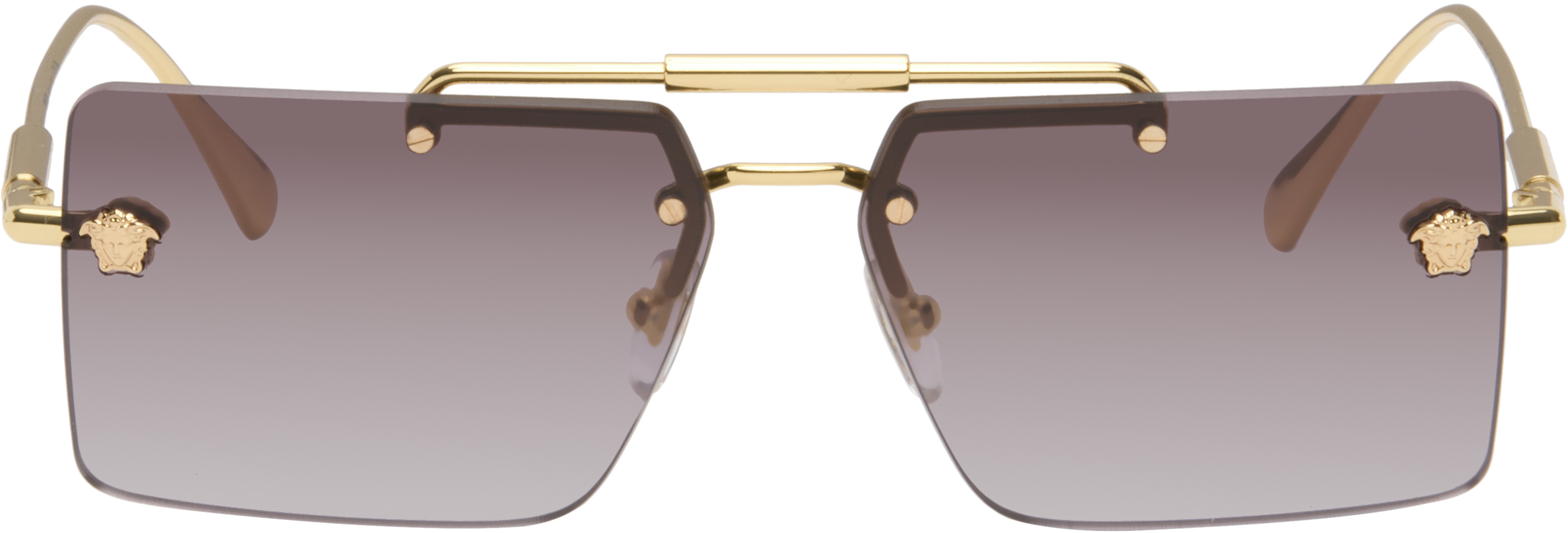 Versace: Gold Medusa Sunglasses | SSENSE