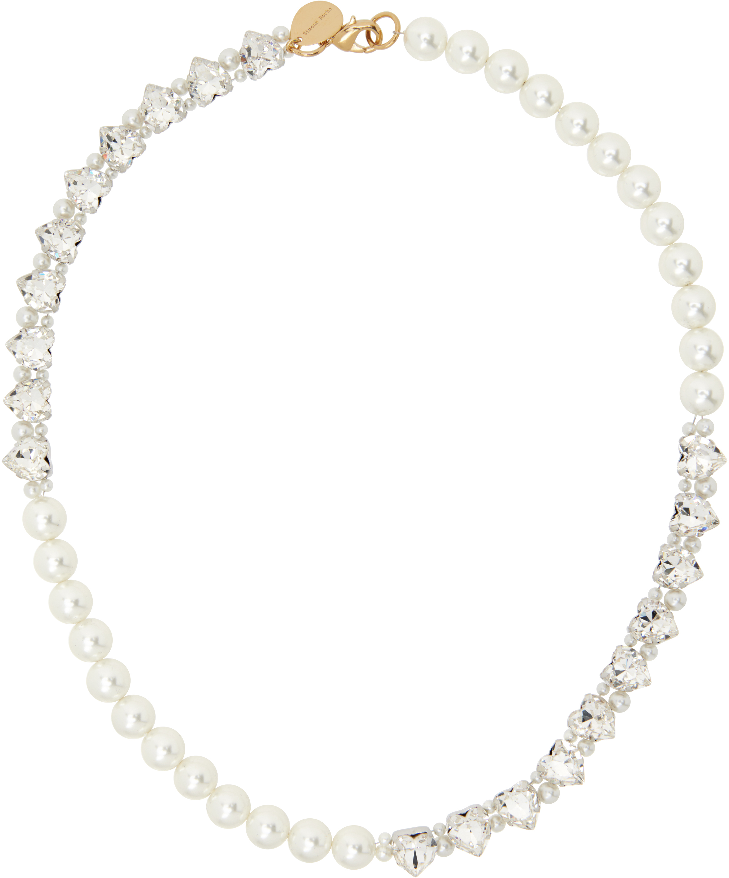 Simone Rocha: Quartet Faux-Pearl & Crystal Heart Necklace | SSENSE