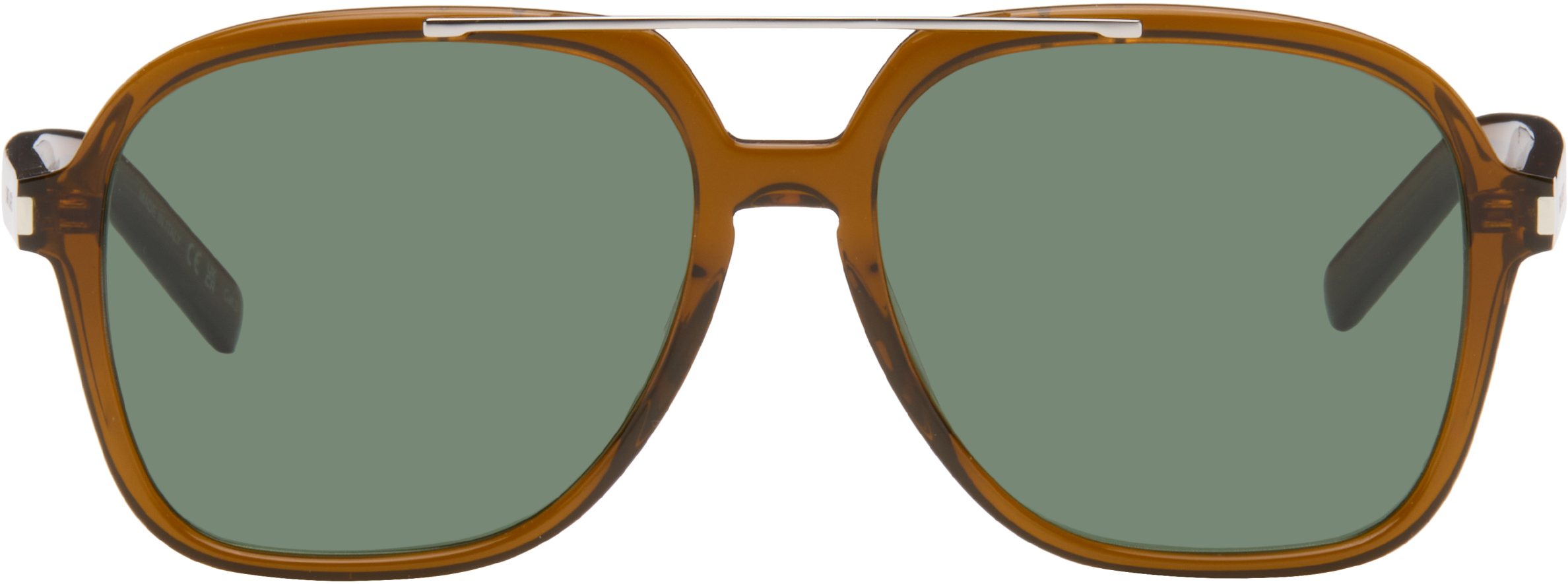 Saint Laurent: ブラウン SL 545 サングラス | SSENSE 日本