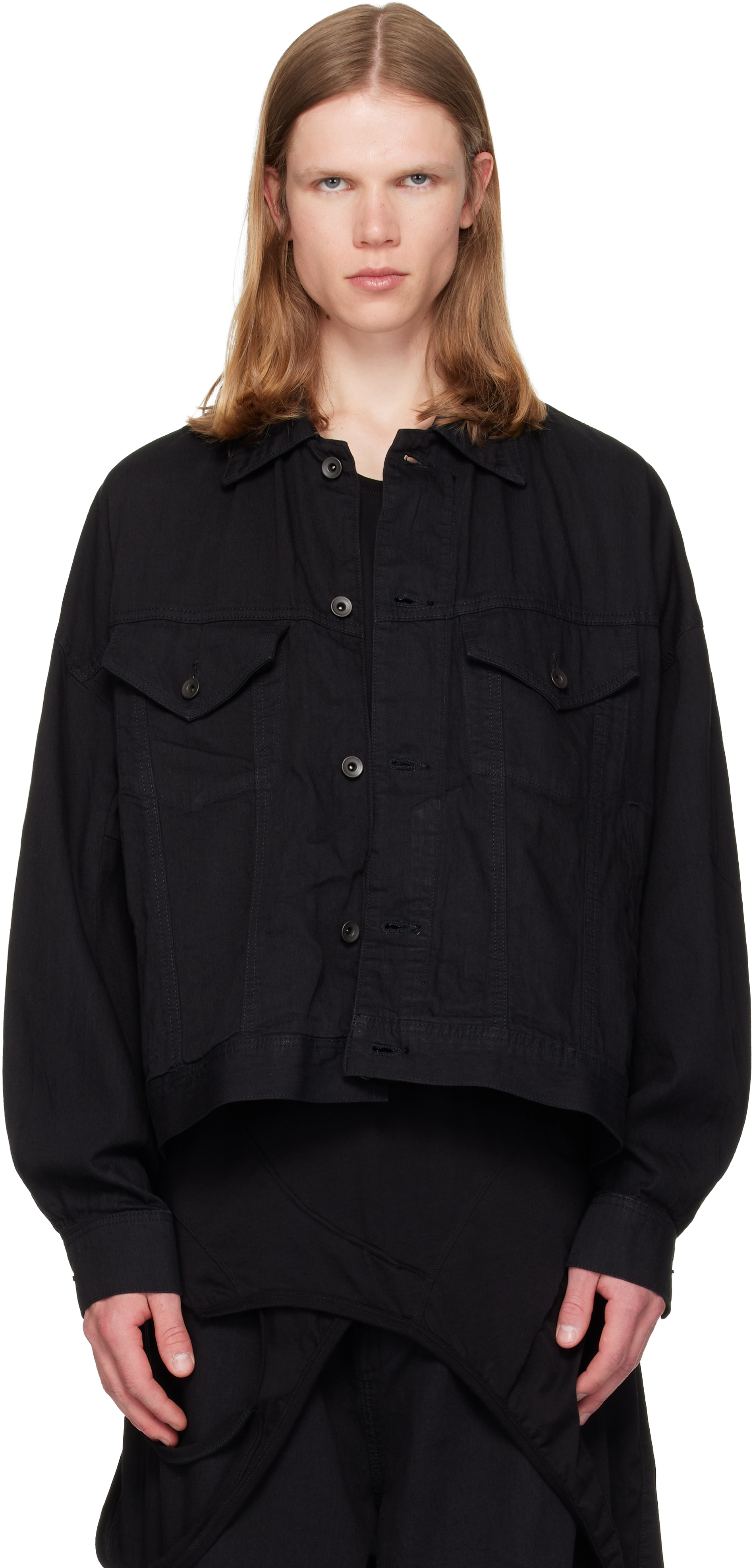 Julius: Black DK Denim Jacket | SSENSE Canada