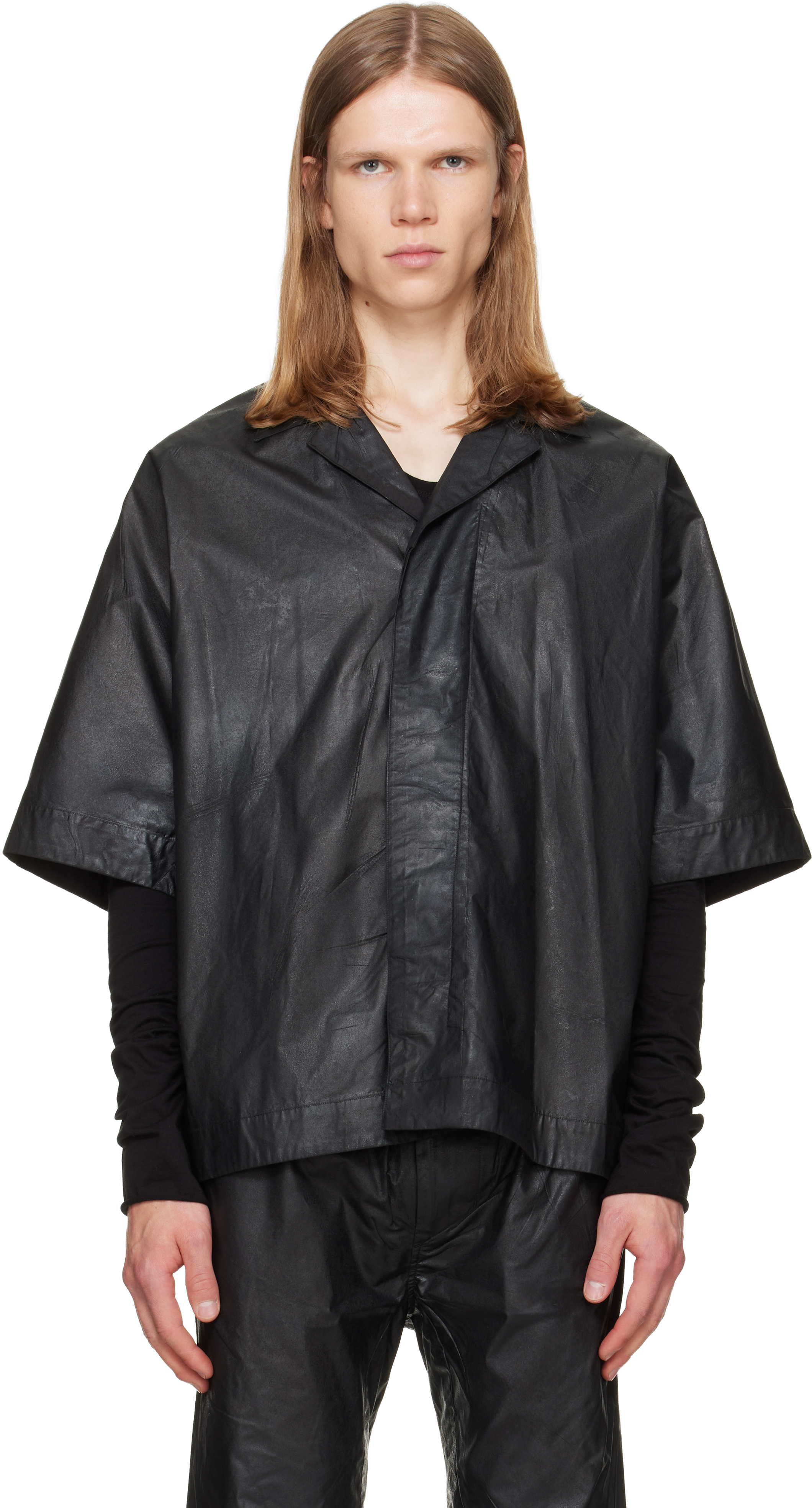 Julius: Black Coated Kite Shirt | SSENSE