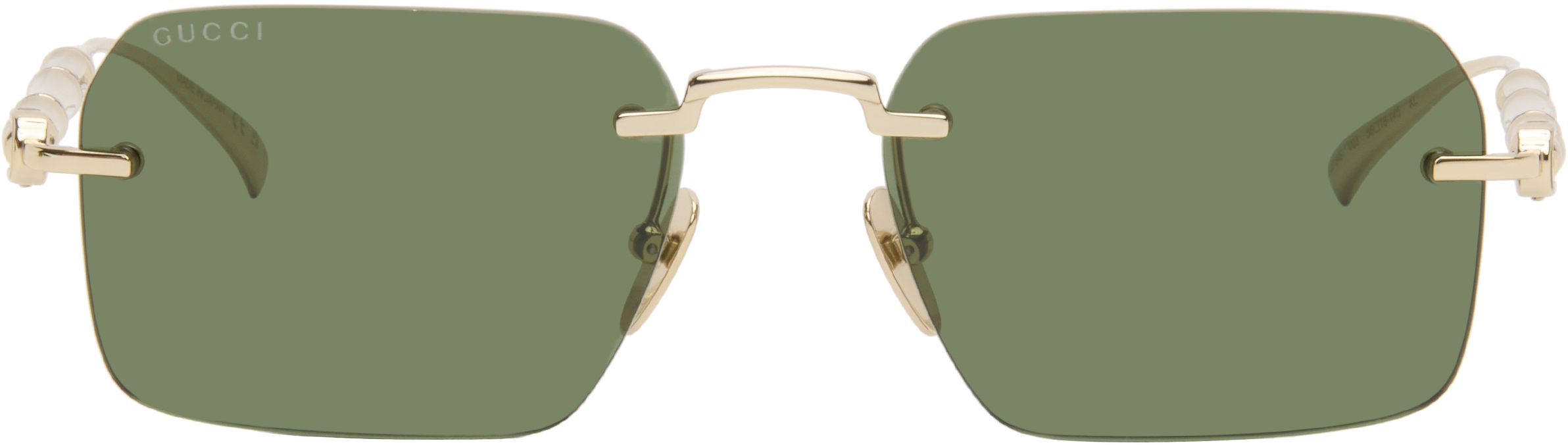 Gucci: Gold Bamboo Metal Sunglasses | SSENSE