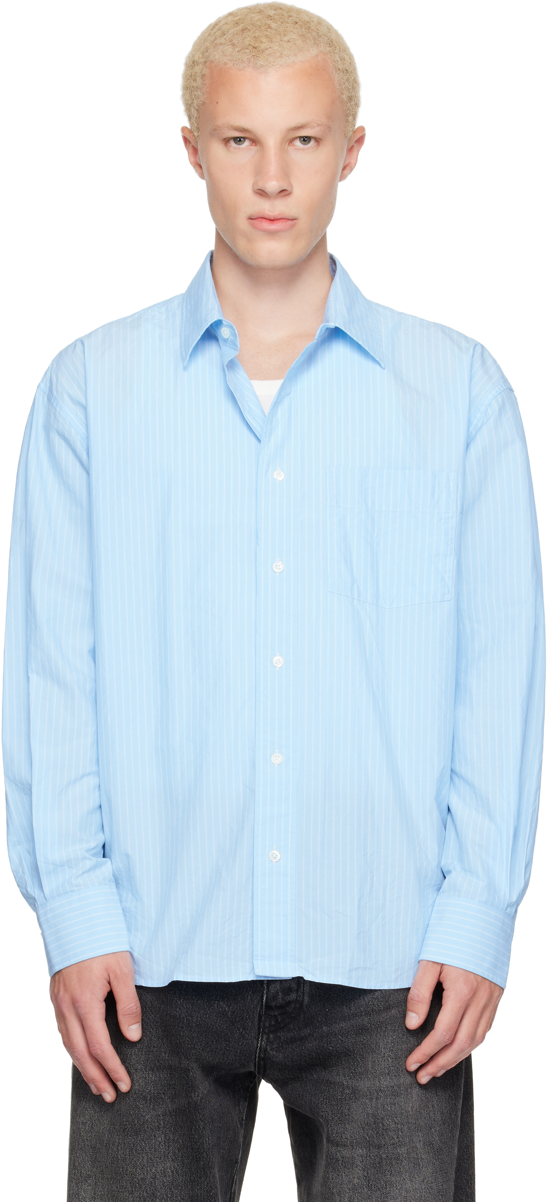 sunflower シャツ Sunflower: Blue New Base Shirt | SSENSE