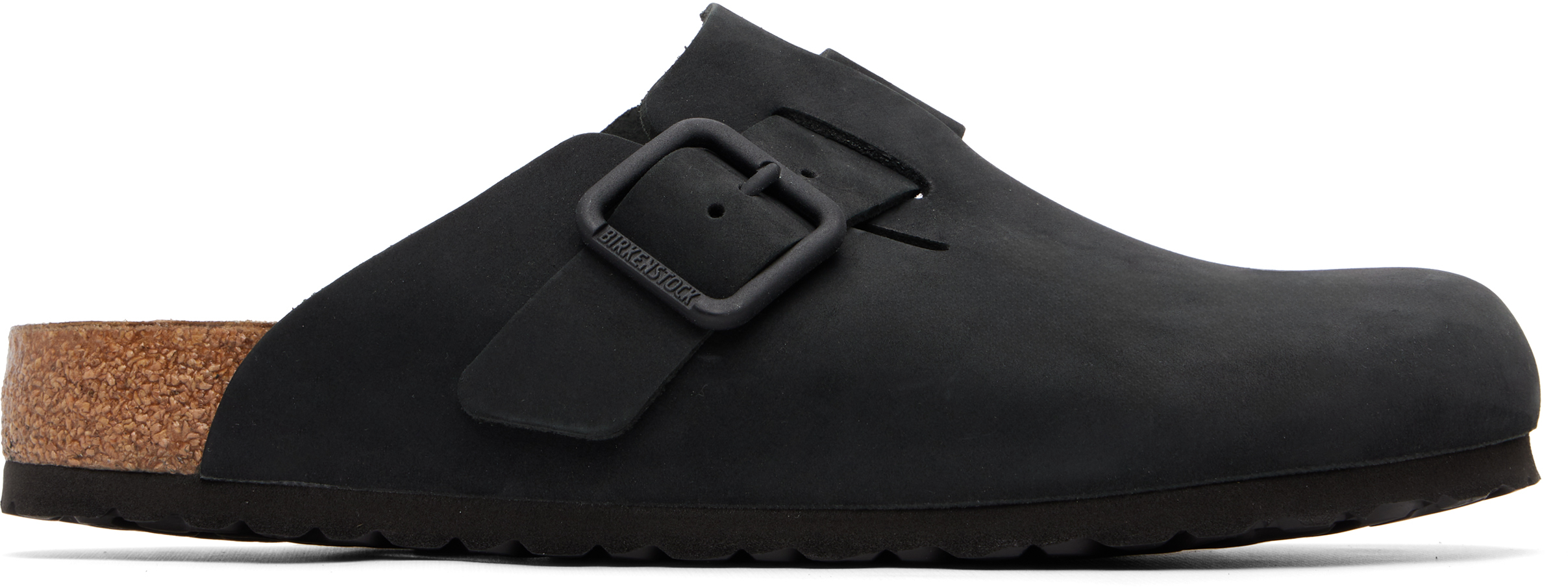 Birkenstock: Black Regular Boston Wire Buckle Slip-on 