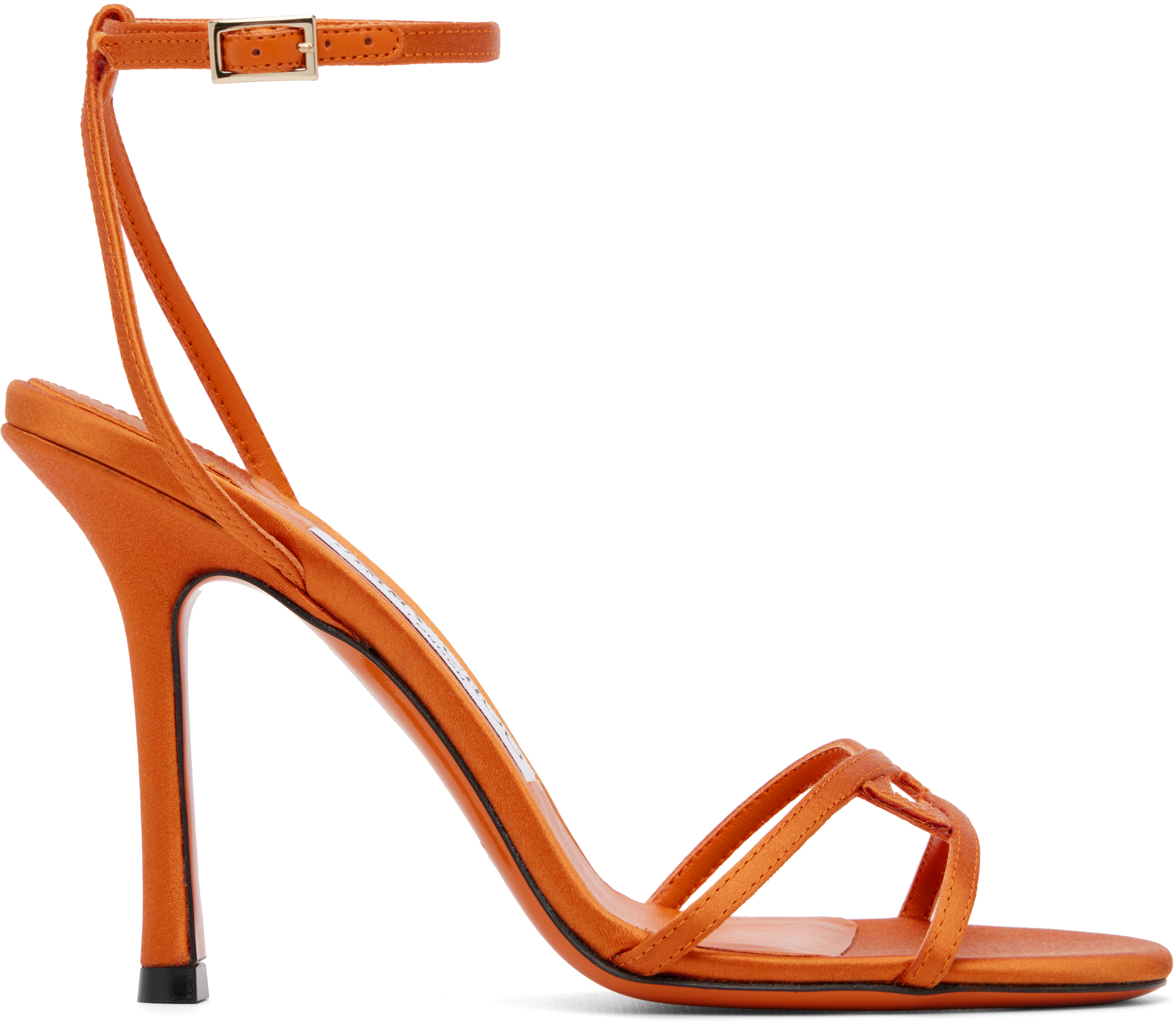Jimmy Choo: Orange Leo 100 Heeled Sandals | SSENSE
