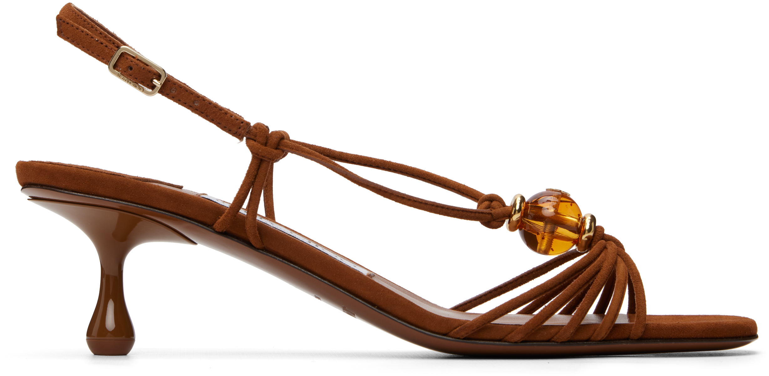 Jimmy Choo: Tan Lova 50 Heeled Sandals | SSENSE