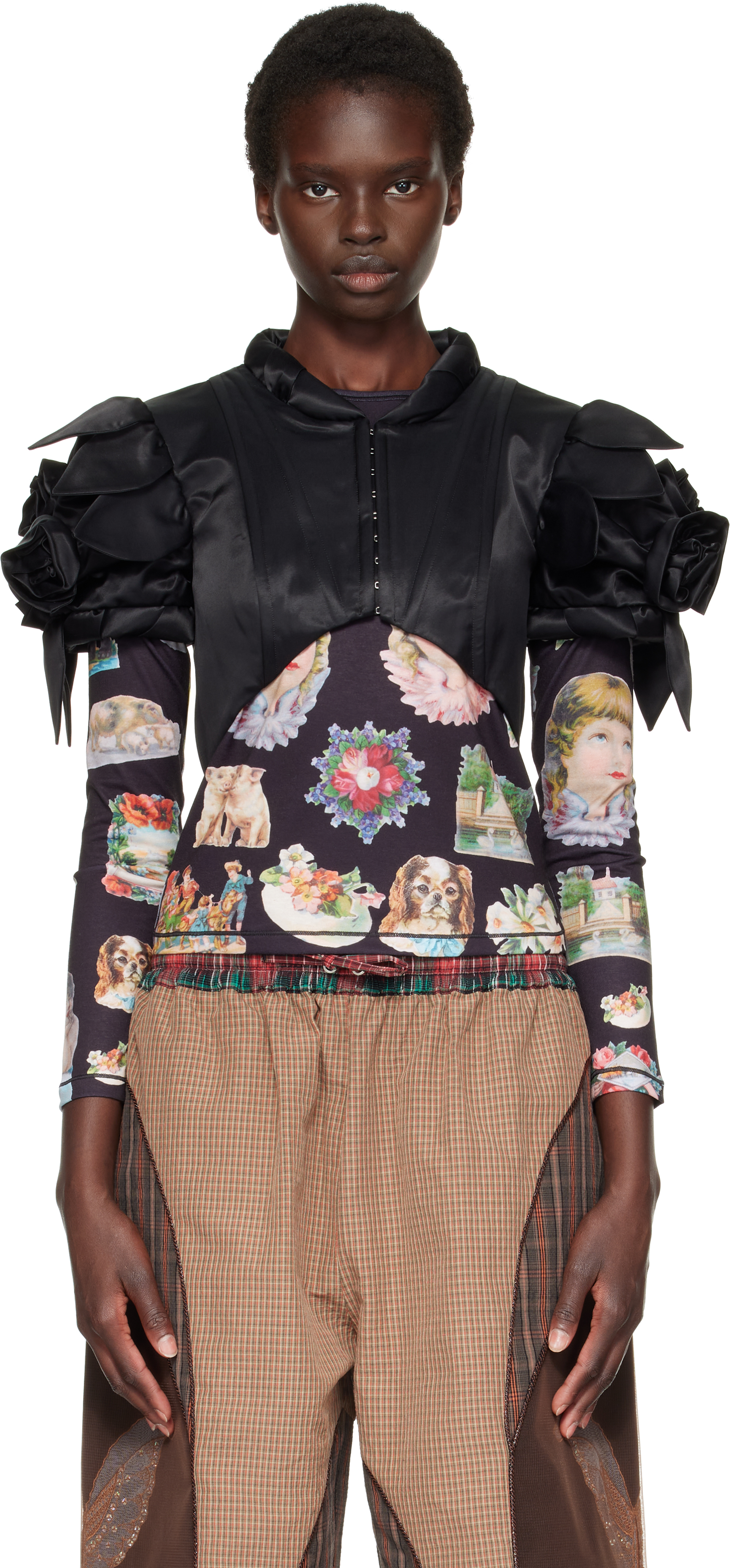 Chopova Lowena: Black Rose Shrug Top | SSENSE