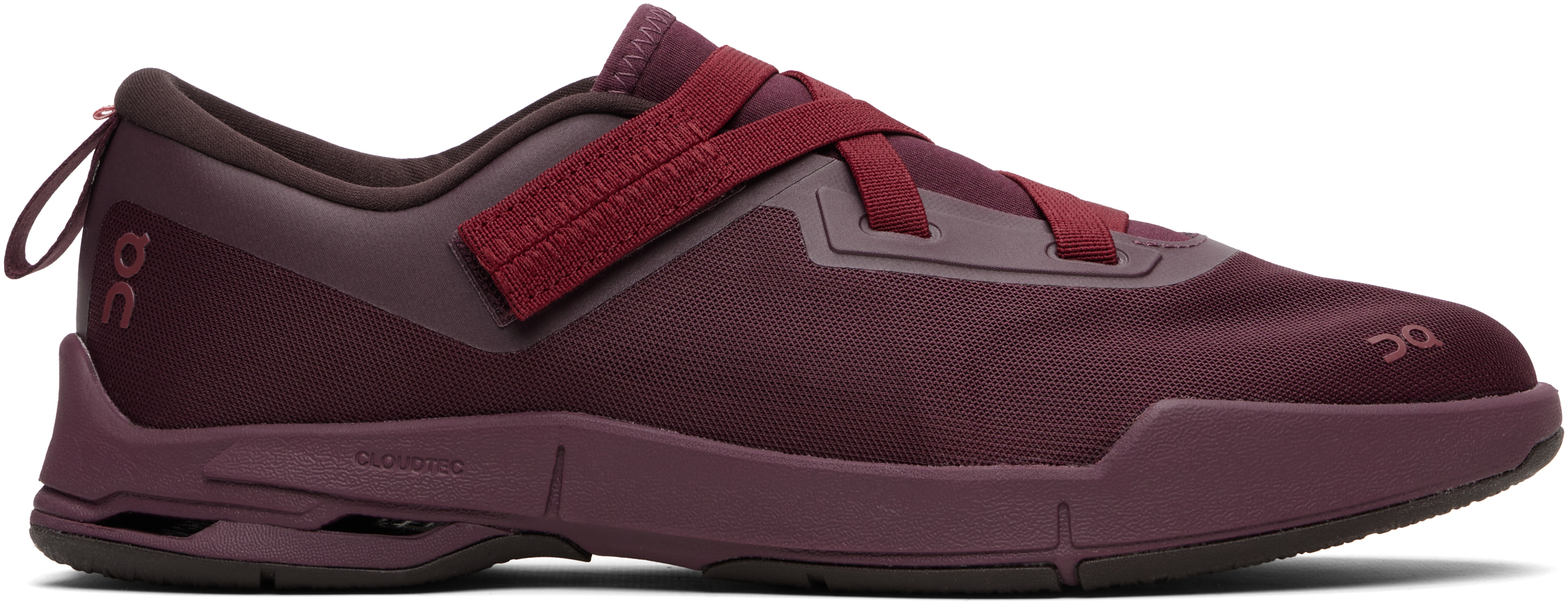 On: Burgundy Cloudnova Moon Sneakers | SSENSE display picture 1