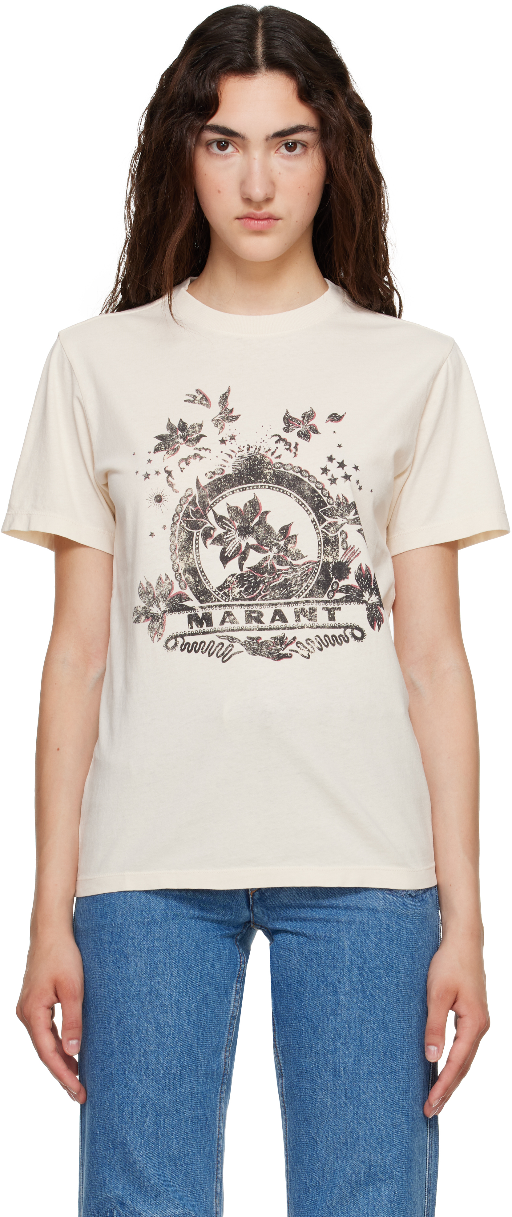 Isabel Marant Etoile: Off-White Zewel T-shirt | SSENSE