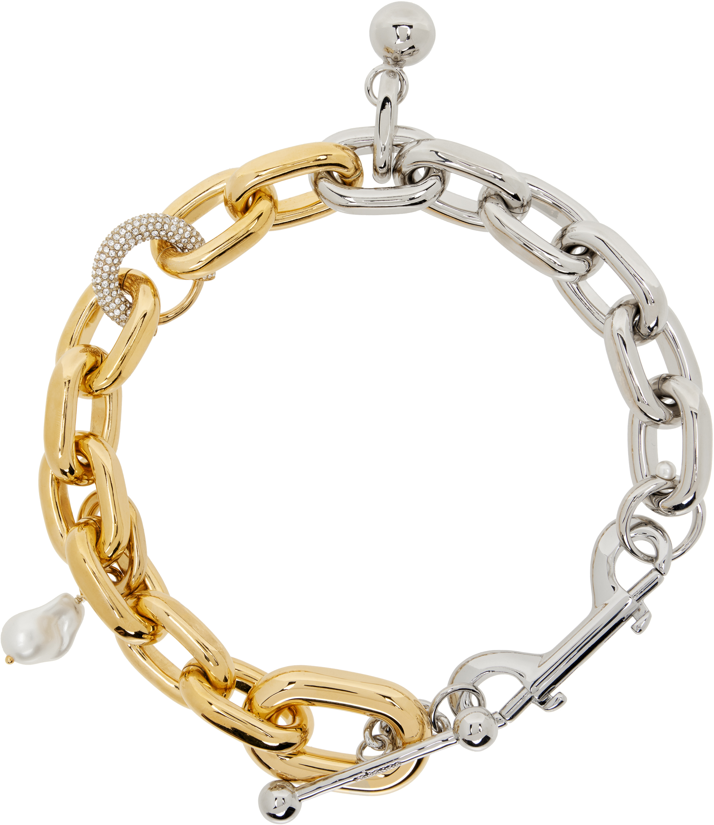 Rabanne: XL Link Bi-Color Punk Style Necklace | SSENSE