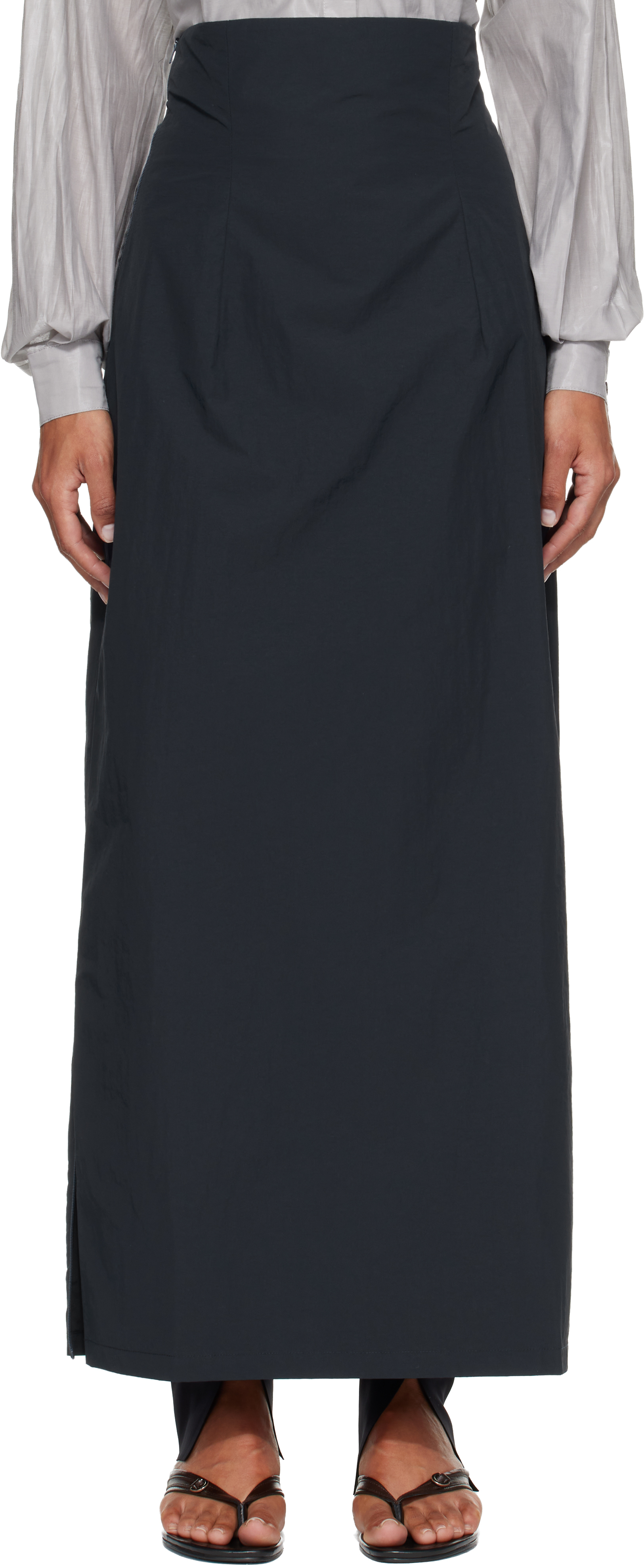 Paloma Woolフレアスカート Paloma Wool: Navy Fosca Maxi Skirt | SSENSE