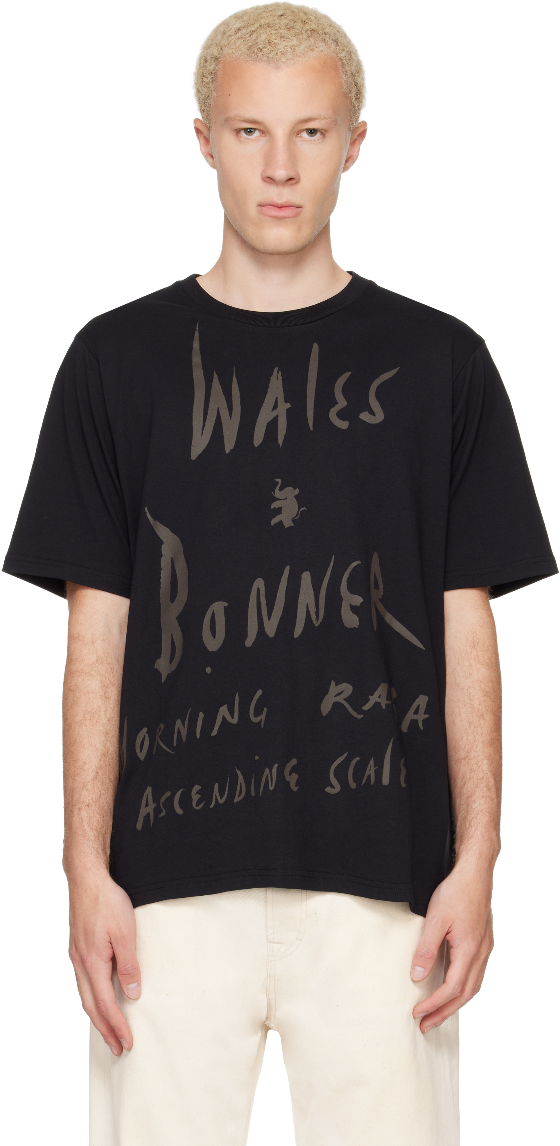 Wales Bonner: Black 'Raga' T-shirt | SSENSE