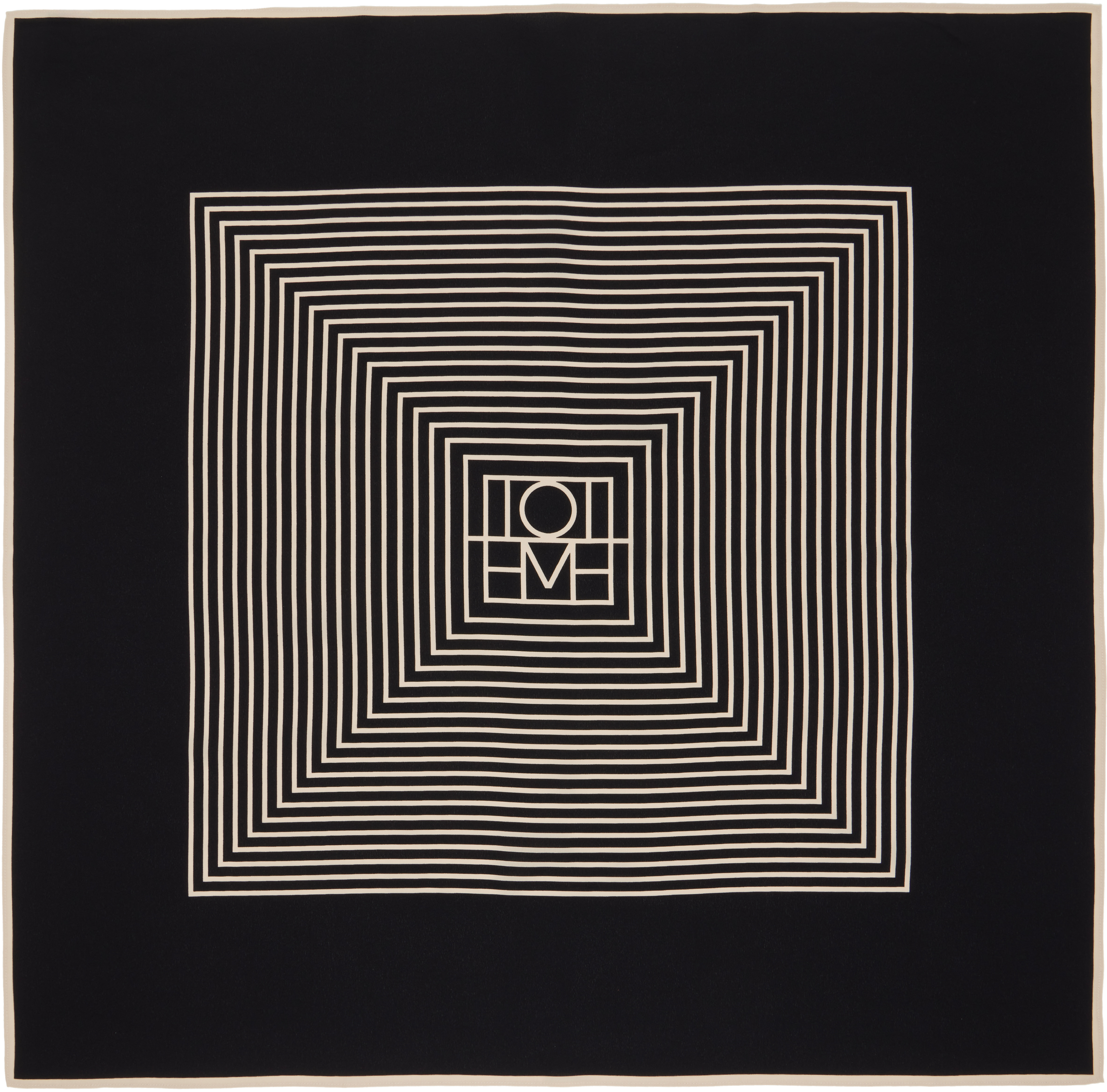 TOTEME: ブラック Centered Monogram シルク スカーフ | SSENSE 日本