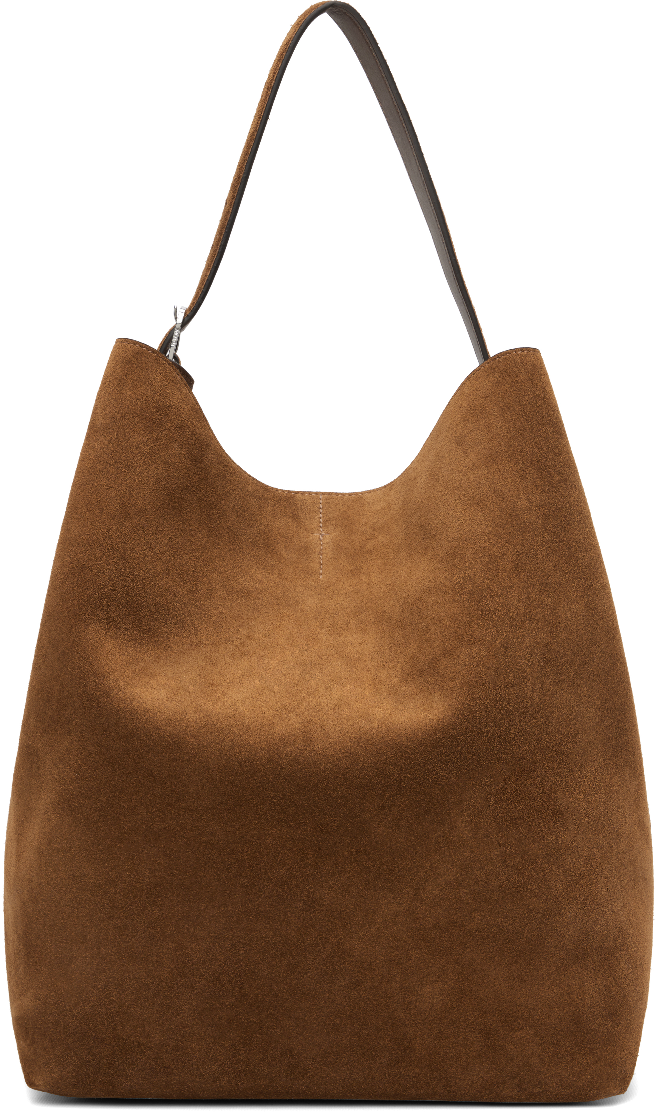 TOTEME: Tan Belted Suede Tote | SSENSE Canada