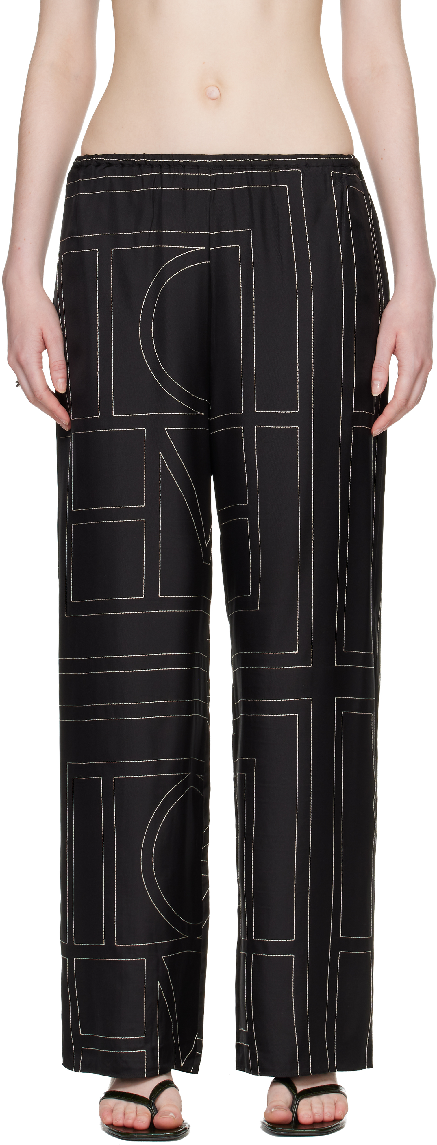 totme-black-monogram-silk-pj-