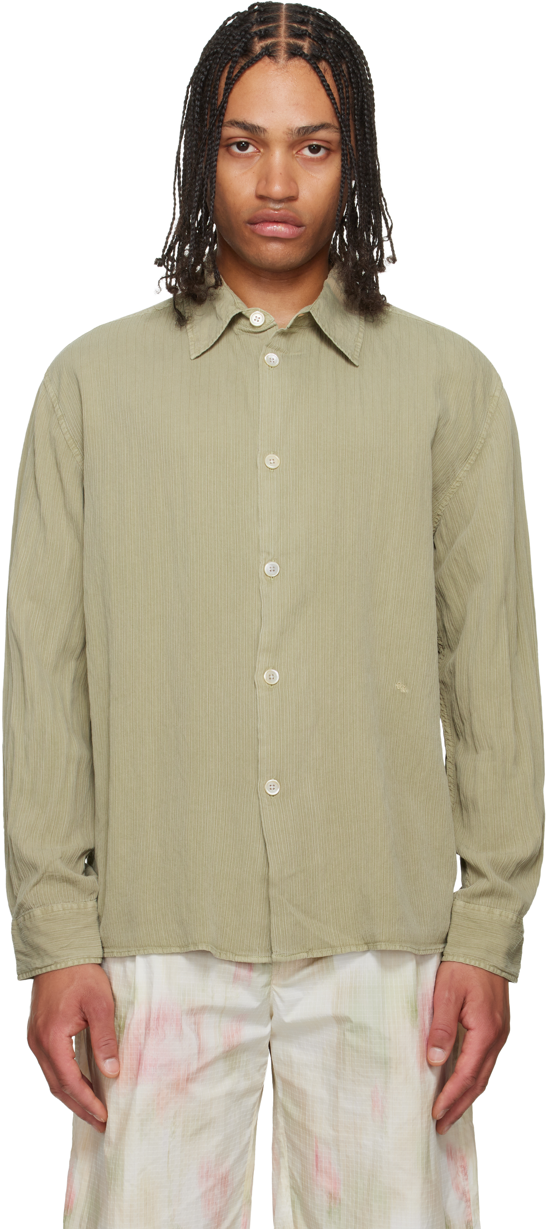 【SALE】ourlegacy beyond shirt アワーレガシー OUR LEGACY: Green Beyond Shirt | SSENSE Canada