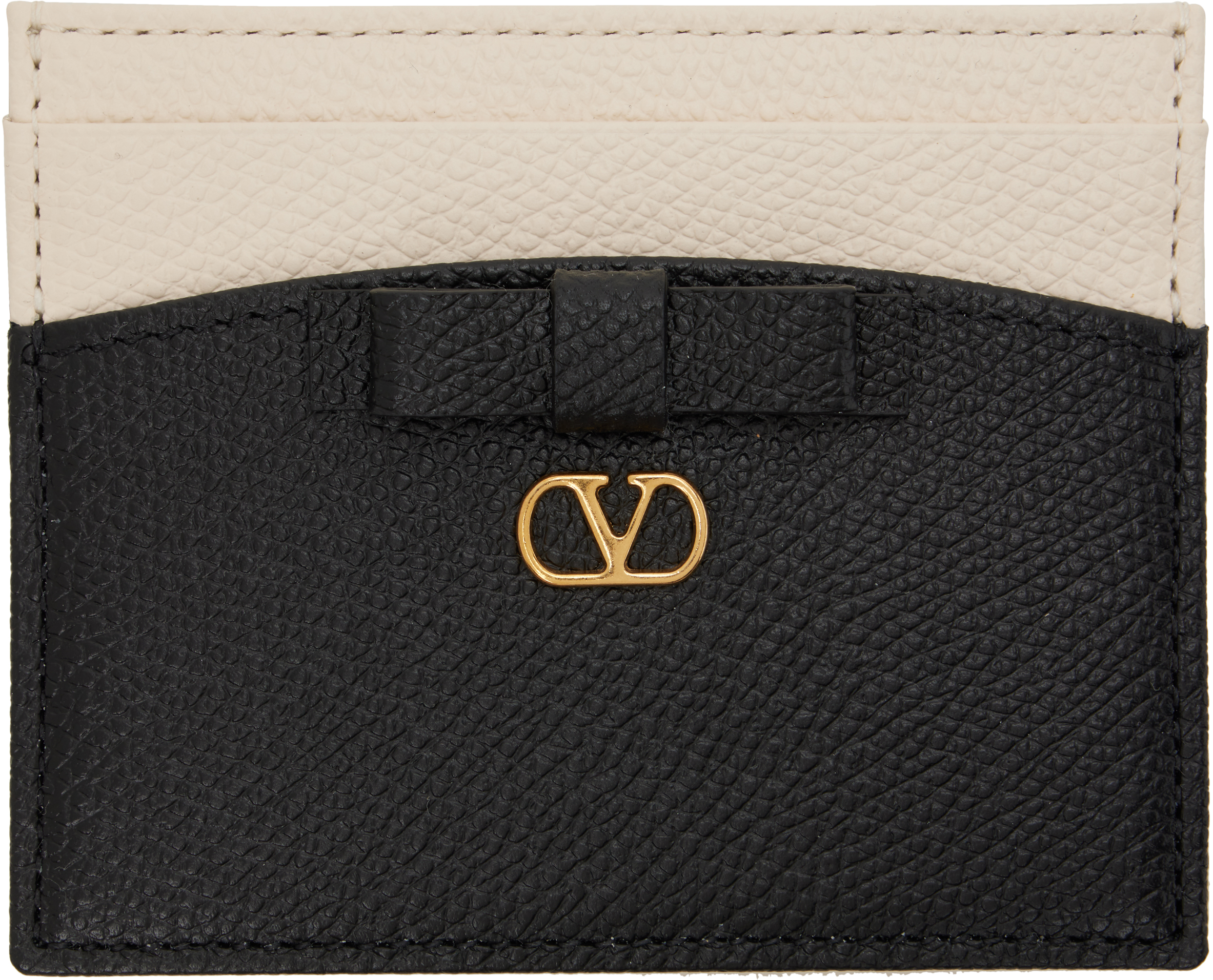 Valentino Garavani: Off-White & Black Veecolor Card Holder | SSENSE