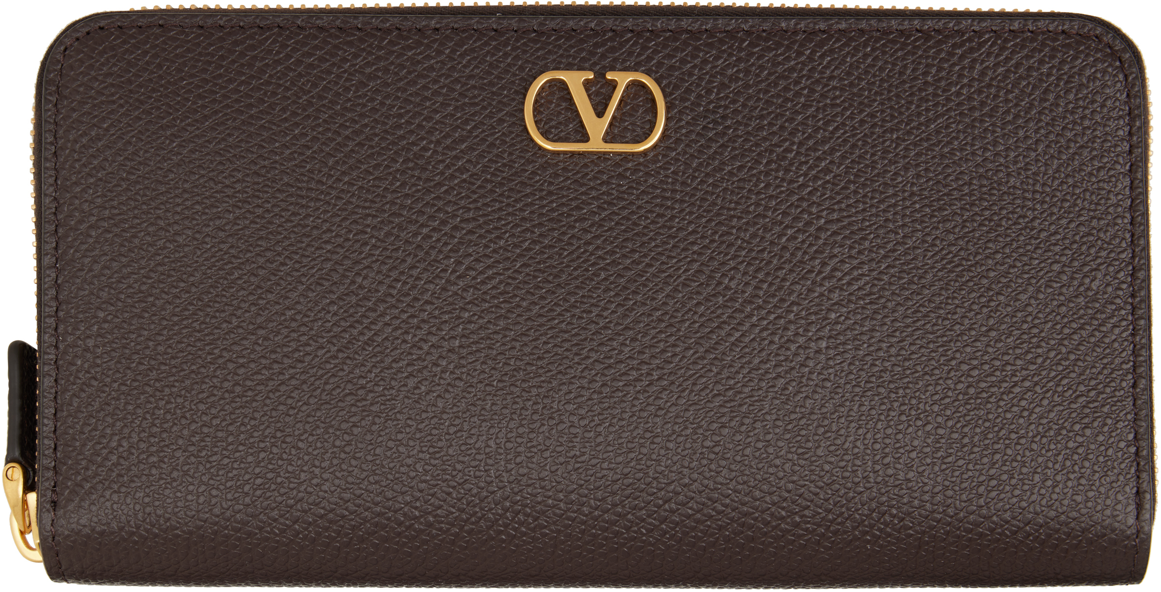 Valentino Garavani: Brown VLogo Signature Zip Wallet | SSENSE