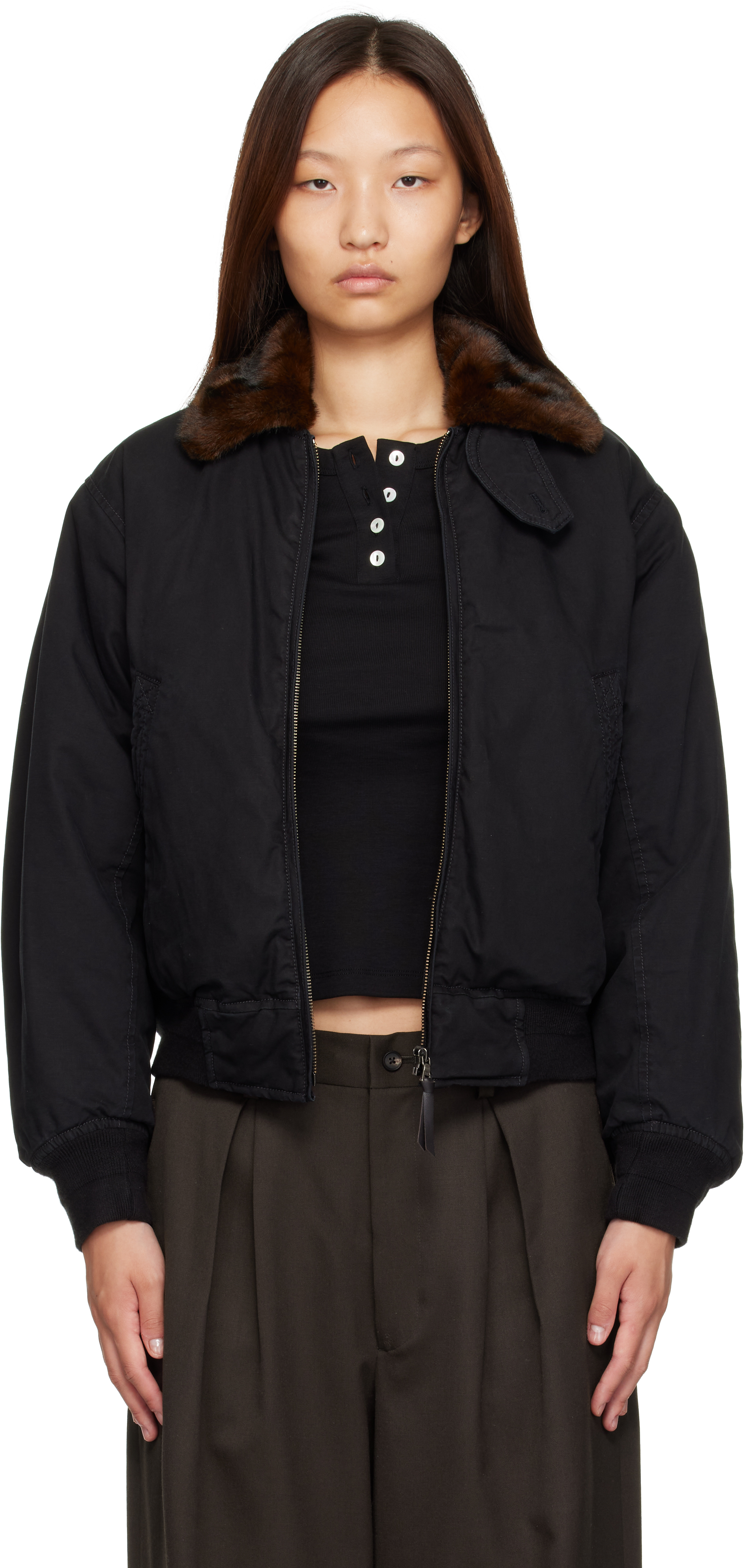 Nothing Written: Black Maison Pilot Jacket | SSENSE