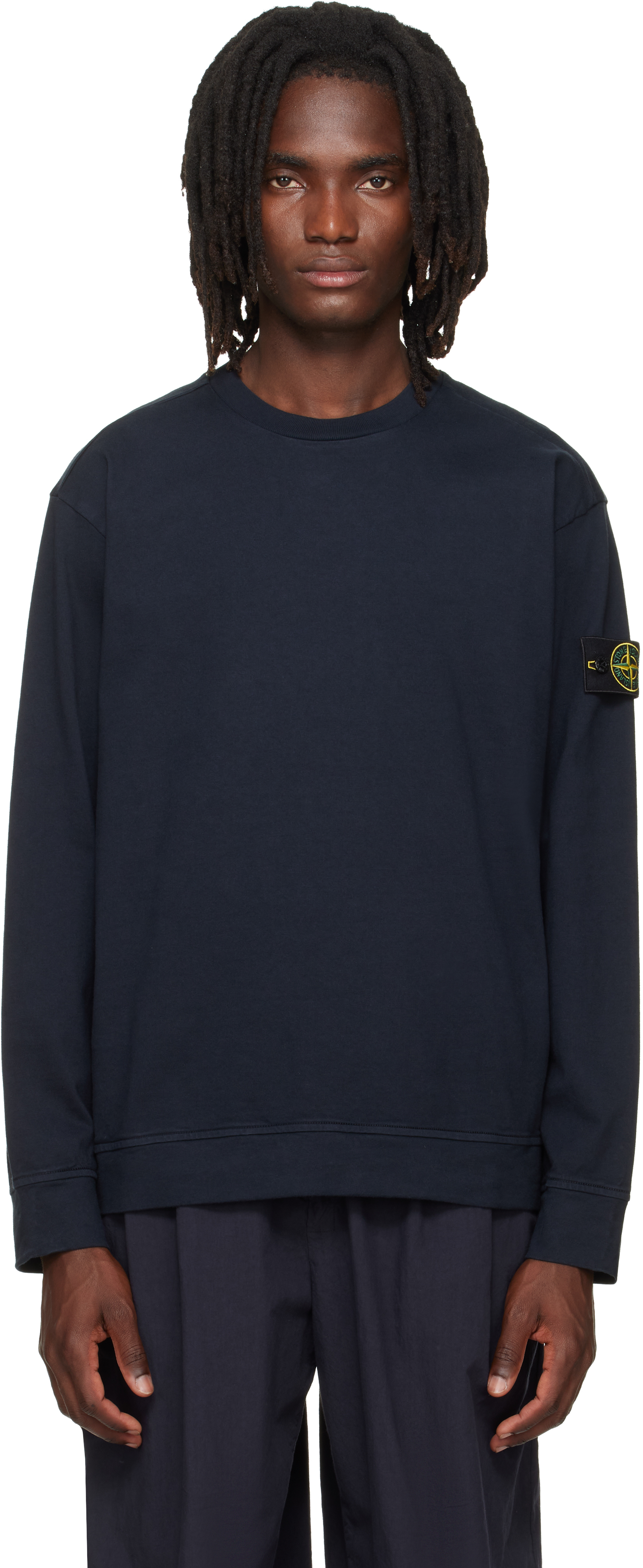 Stone Island: ネイビー 6100057 Organic Cotton スウェットシャツ