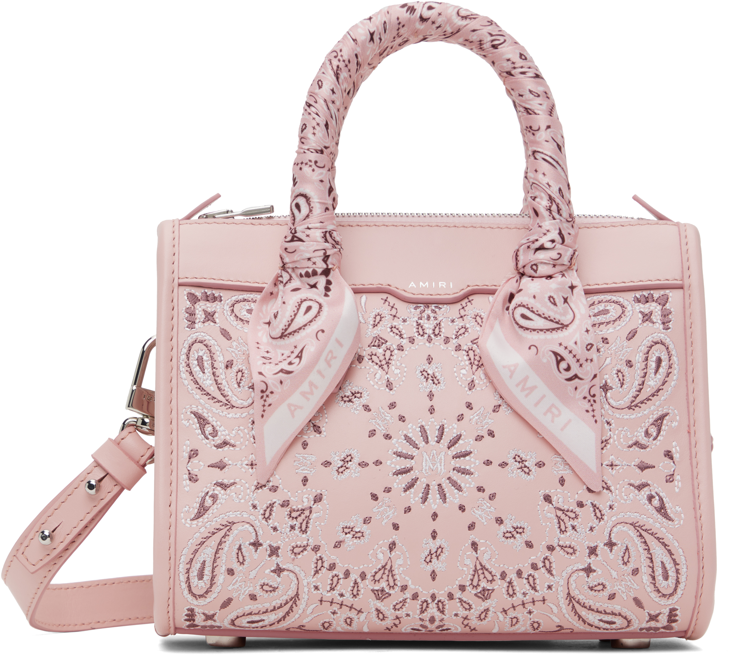【新品】AMIRI BANDANA MICRO TRIANGLE BAG アミリ AMIRI: Pink Bandana Micro Triangle Bag | SSENSE
