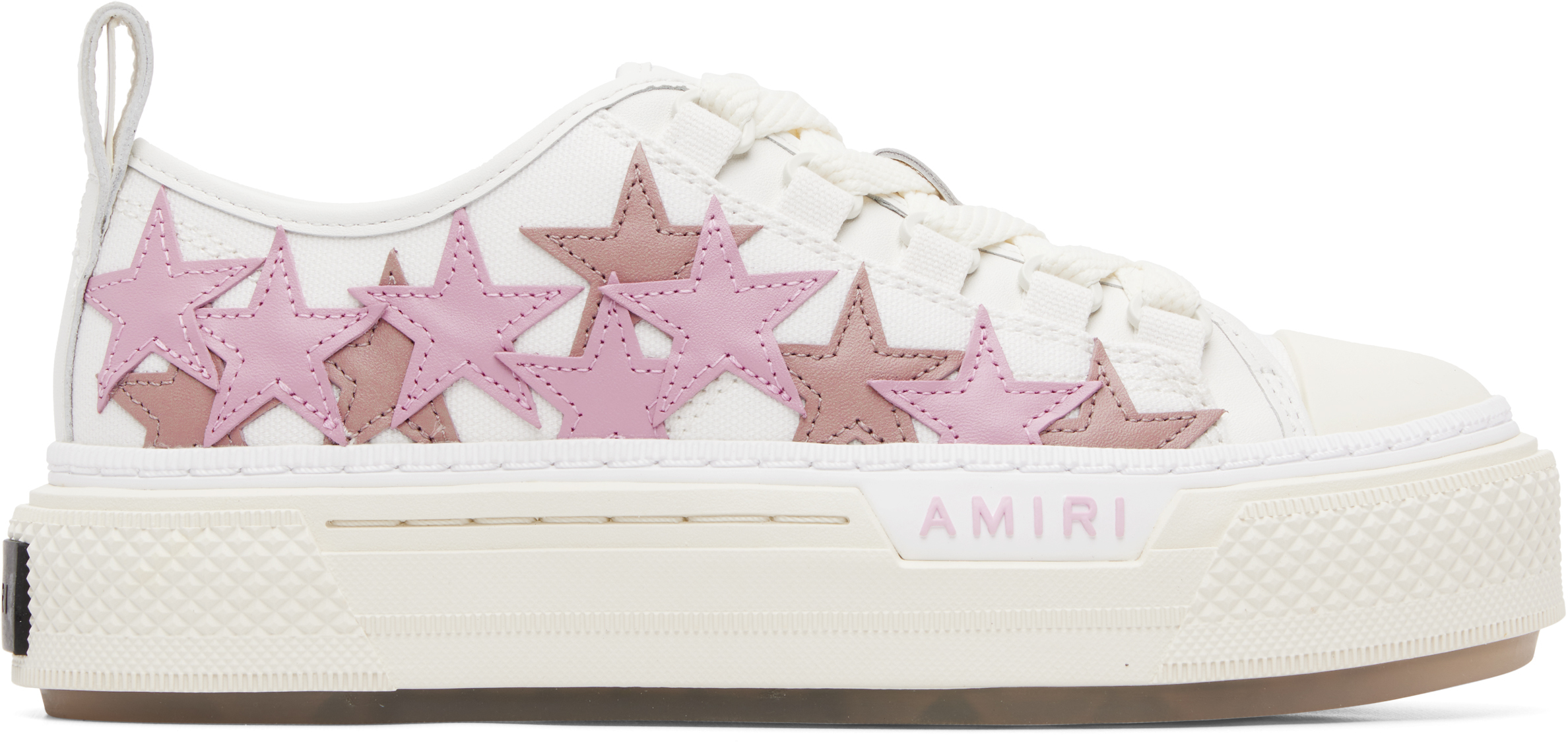 AMIRI: White & Pink Stars Court Low Sneakers | SSENSE