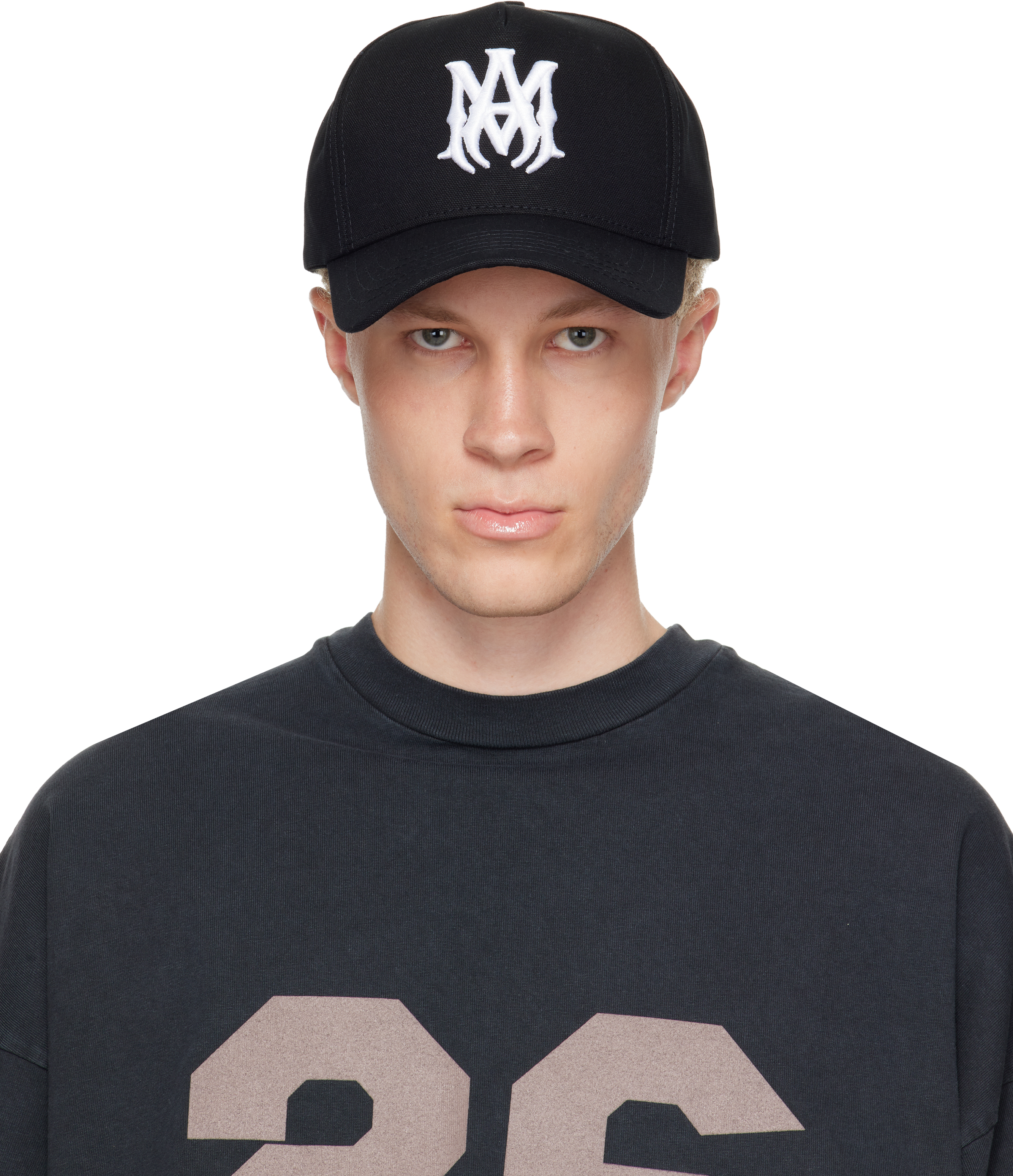 AMIRI: Black 'MA' Full Canvas Cap | SSENSE