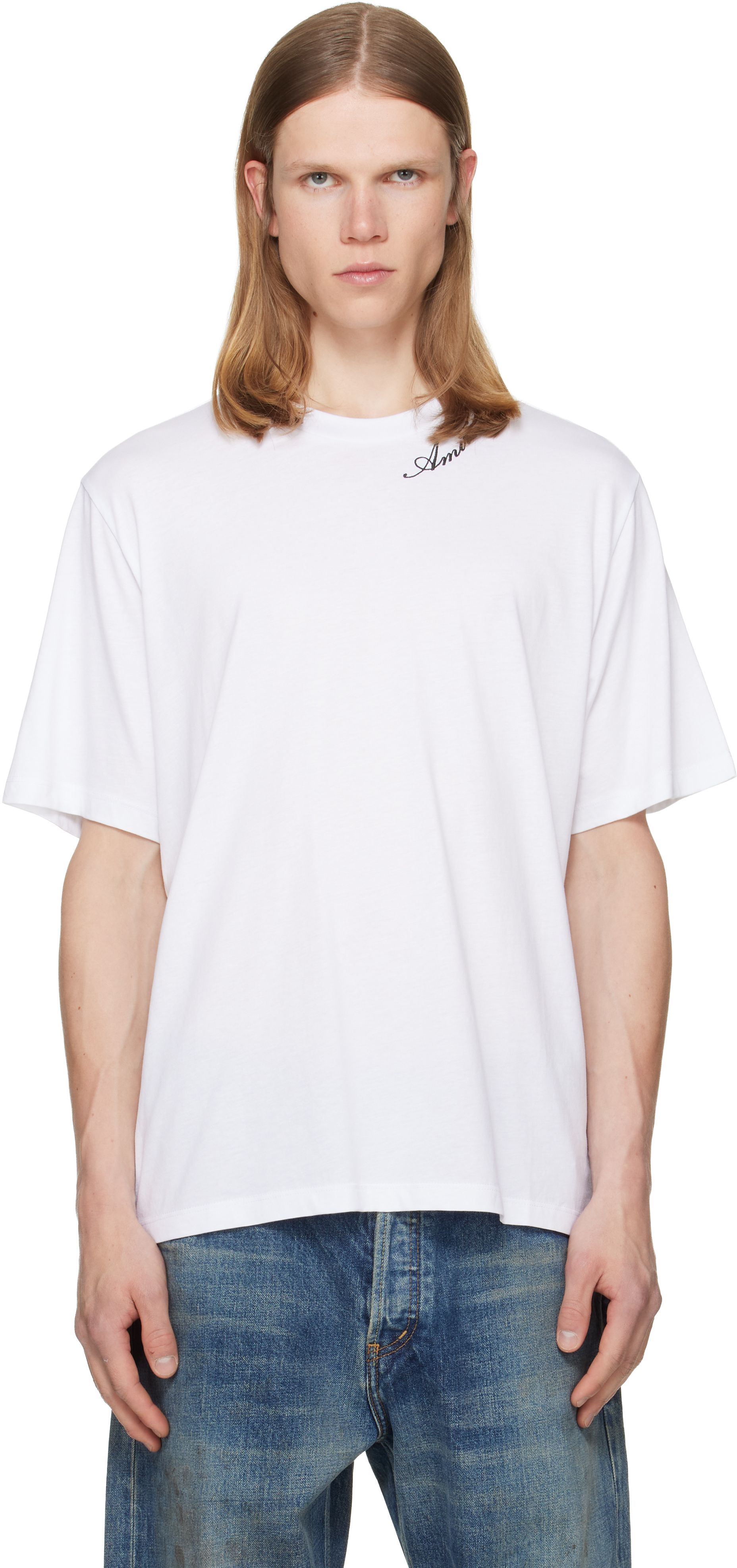 AMIRI: ホワイト Script JModal Reg Tシャツ | SSENSE 日本