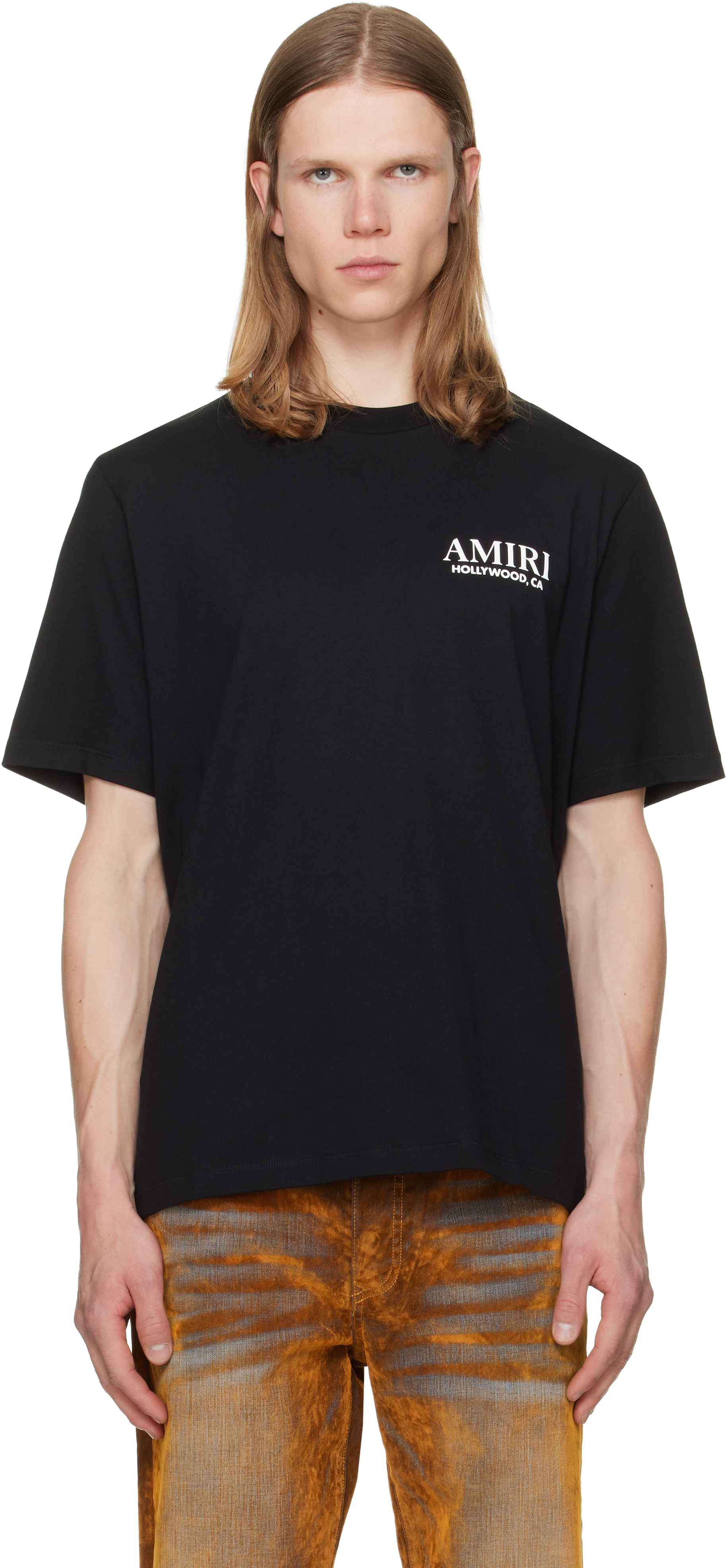 AMIRI: ブラック Bones Stacked Tシャツ | SSENSE 日本