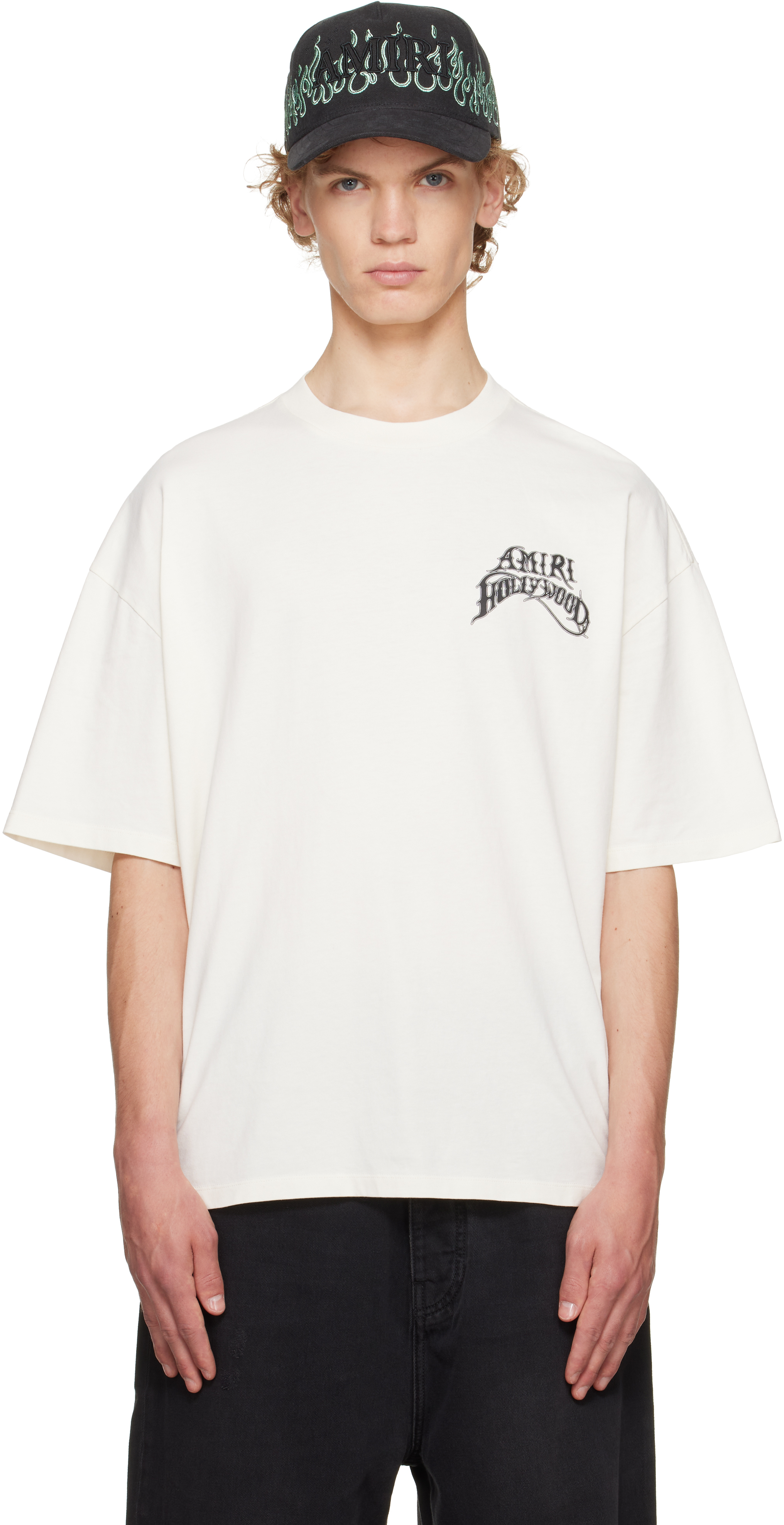AMIRI: オフホワイト 'Amiri Hollywood' Lightweight Jersey Skate T