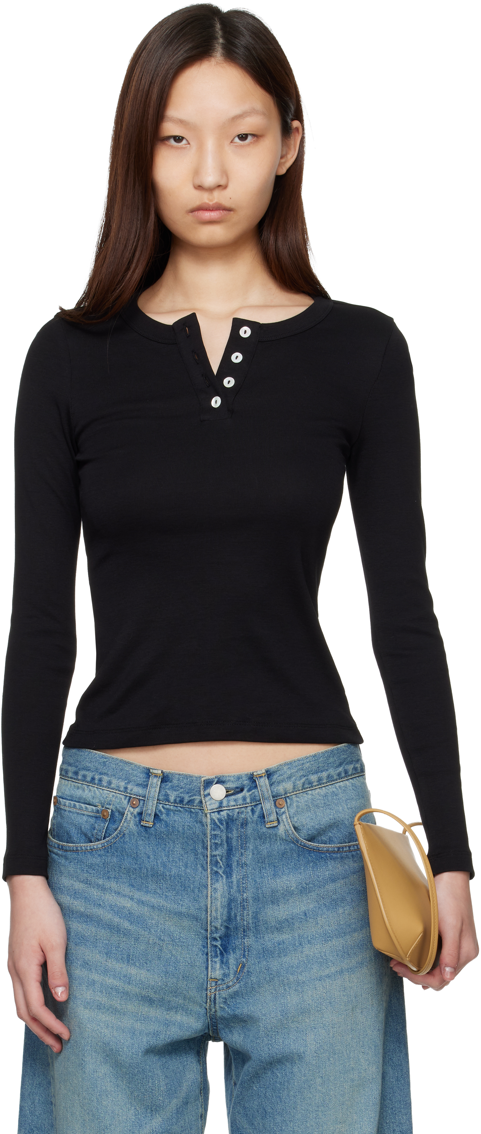 FLORE FLORE: Black Jess Longsleeve T-shirt | SSENSE