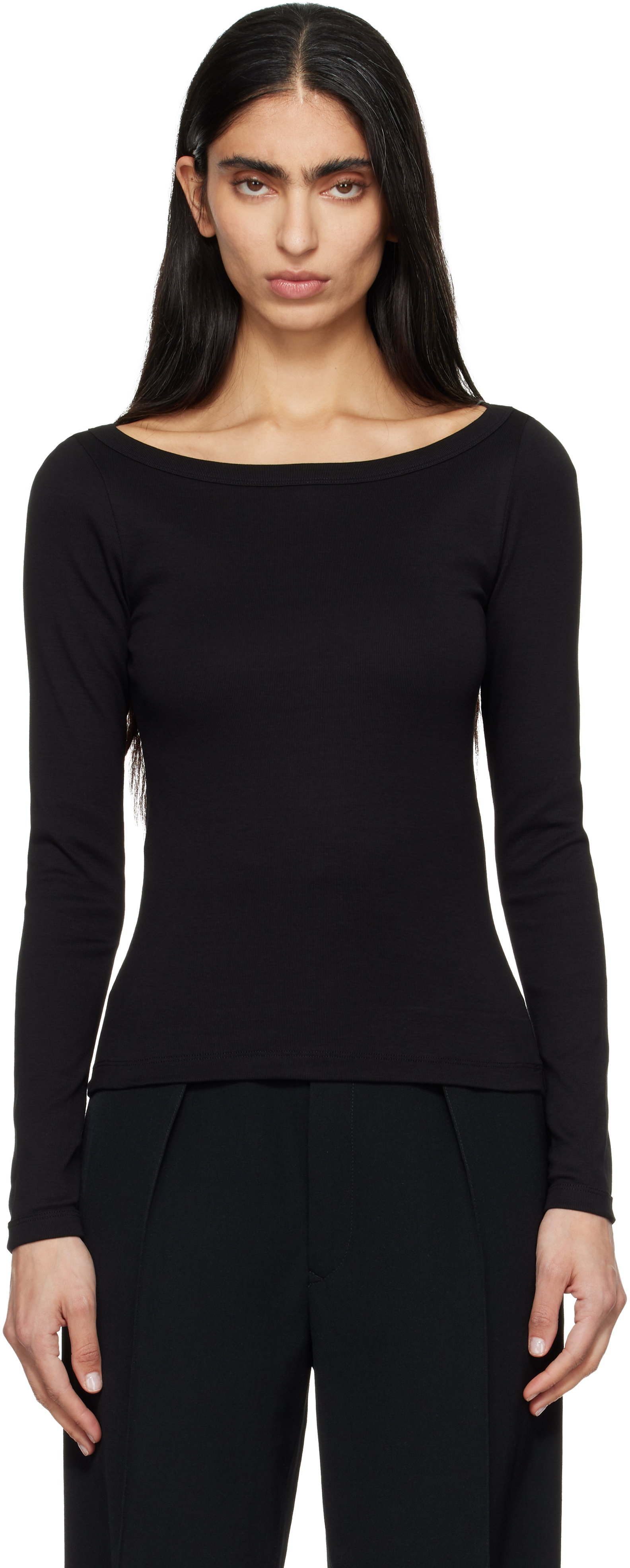 FLORE FLORE: Black Steffi Longsleeve T-shirt | SSENSE