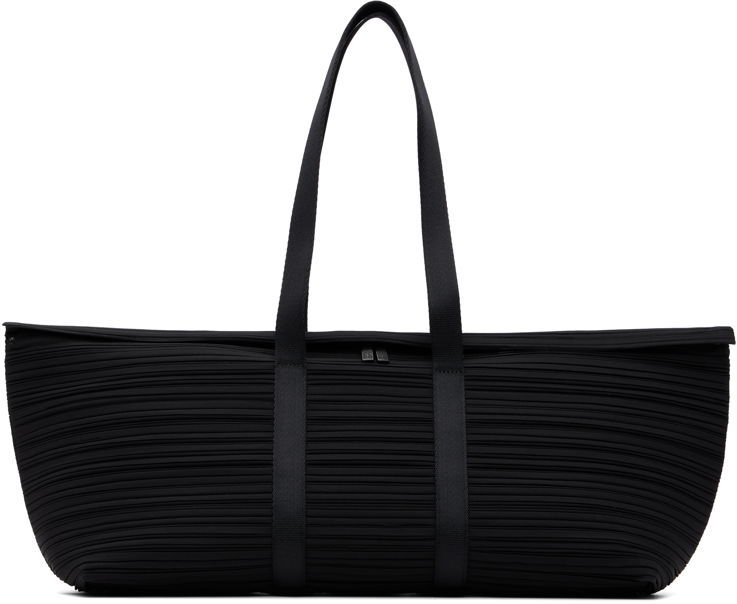 PLEATS PLEASE ISSEY MIYAKE: Black Pleats Boston Bag | SSENSE